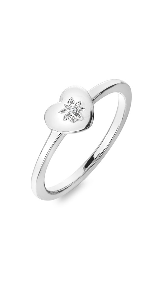 Hot Diamonds Romantický strieborný prsteň s diamantom Most Loved DR241 55 mm
