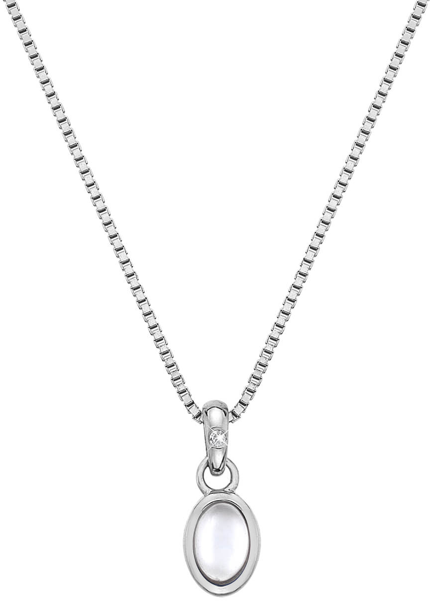 Hot Diamonds Stříbrný náhrdelník pro narozené v červnu Birthstone DP759