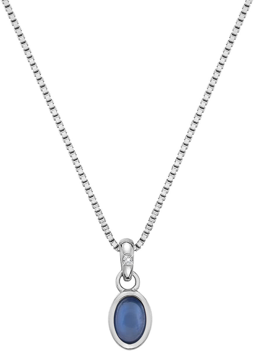 Levně Hot Diamonds Stříbrný náhrdelník pro narozené v září Birthstone DP762