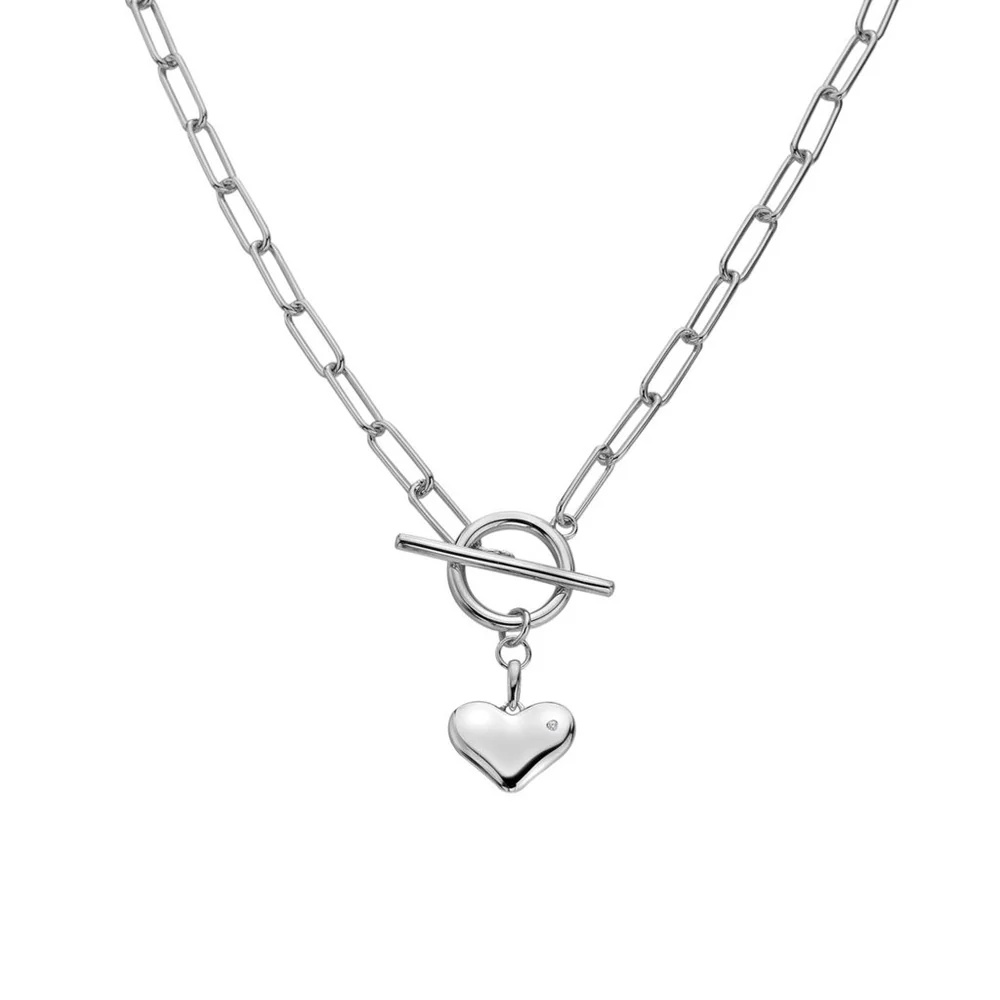 Hot Diamonds Stříbrný náhrdelník s diamantem Srdce Linked DN218