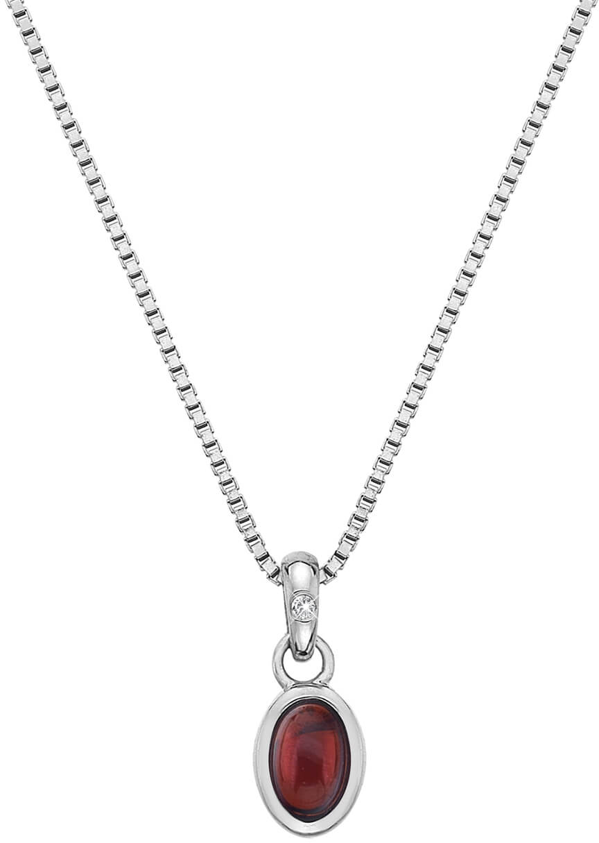 Levně Hot Diamonds Stříbrný náhrdelník pro narozené v lednu Birthstone DP754