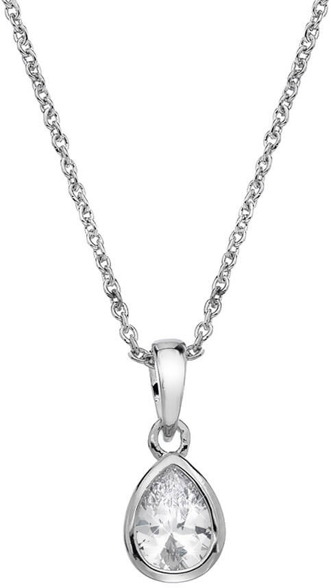 Hot Diamonds Stylový náhrdelník s třpytivým přívěskem Emozioni Acqua Amore EP037
