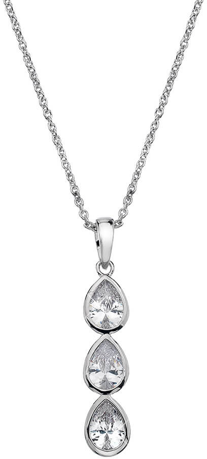 Hot Diamonds Stříbrný náhrdelník s třpytivým přívěskem Emozioni Acqua Amore EP038