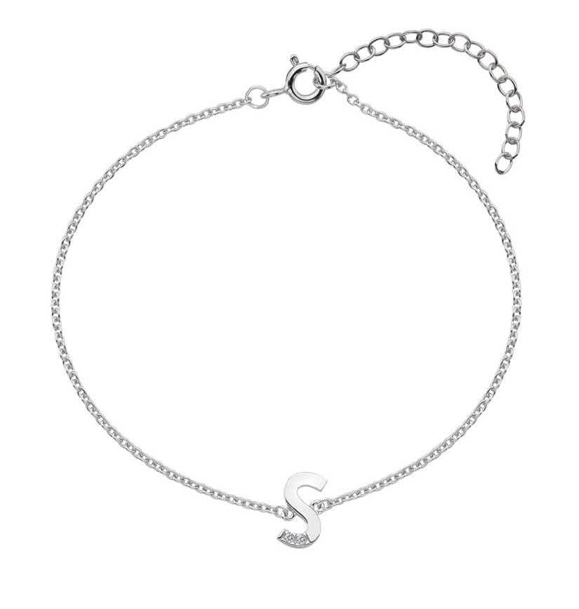 Hot Diamonds Stříbrný náramek s brilianty písmeno \