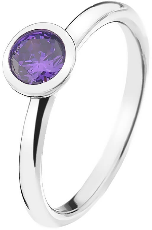 Hot Diamonds Strieborný prsteň Emozioni scintilla Violet Spirituality ER021 54 mm