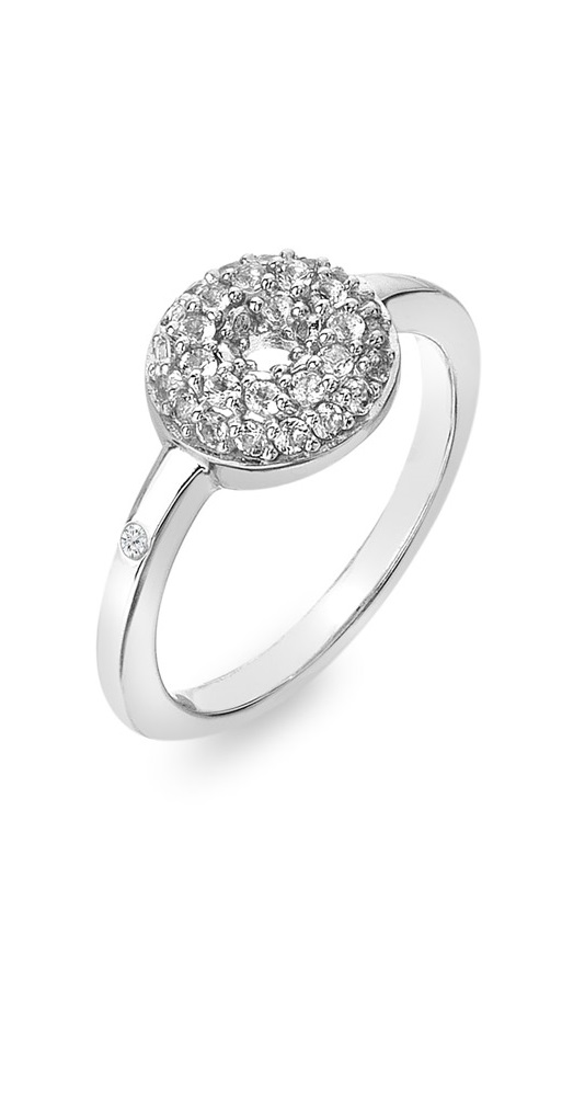 Hot Diamonds Třpytivý stříbrný prsten s diamantem a topazy Forever DR245 58 mm