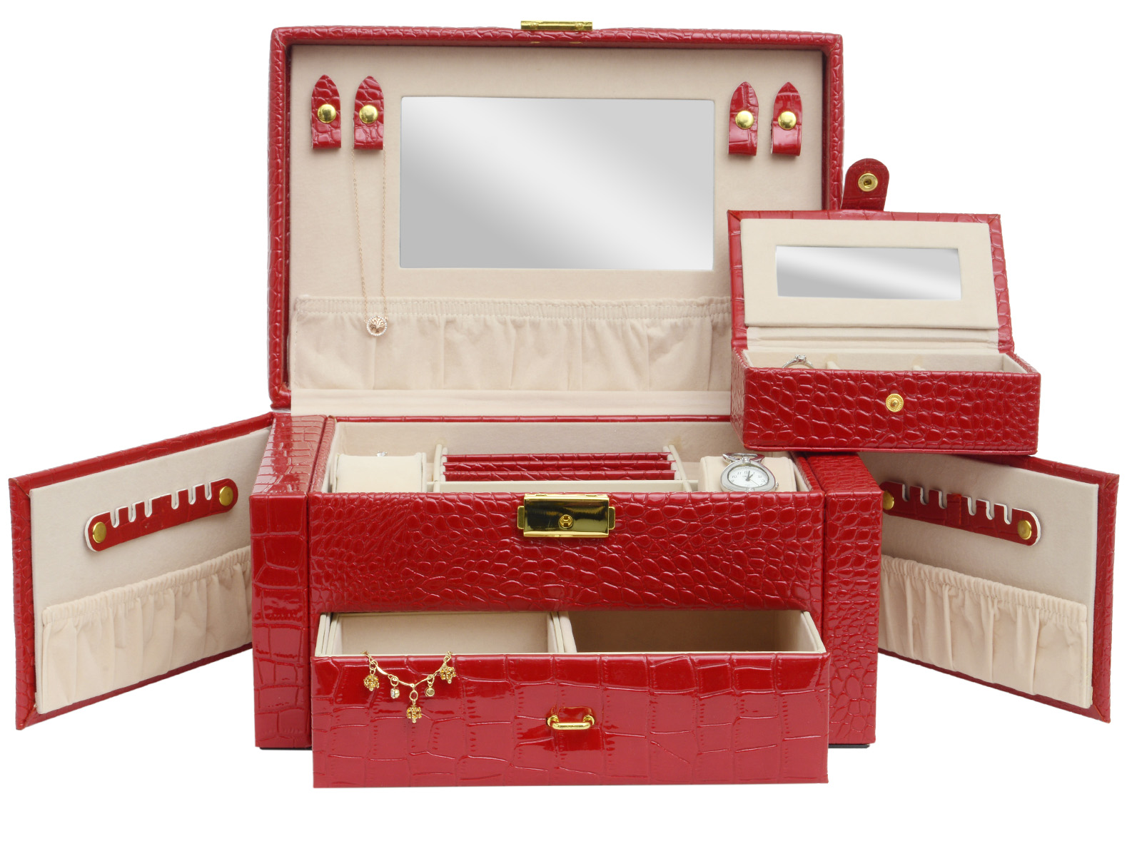 JK Box Honosná červená šperkovnica SP-950/A7
