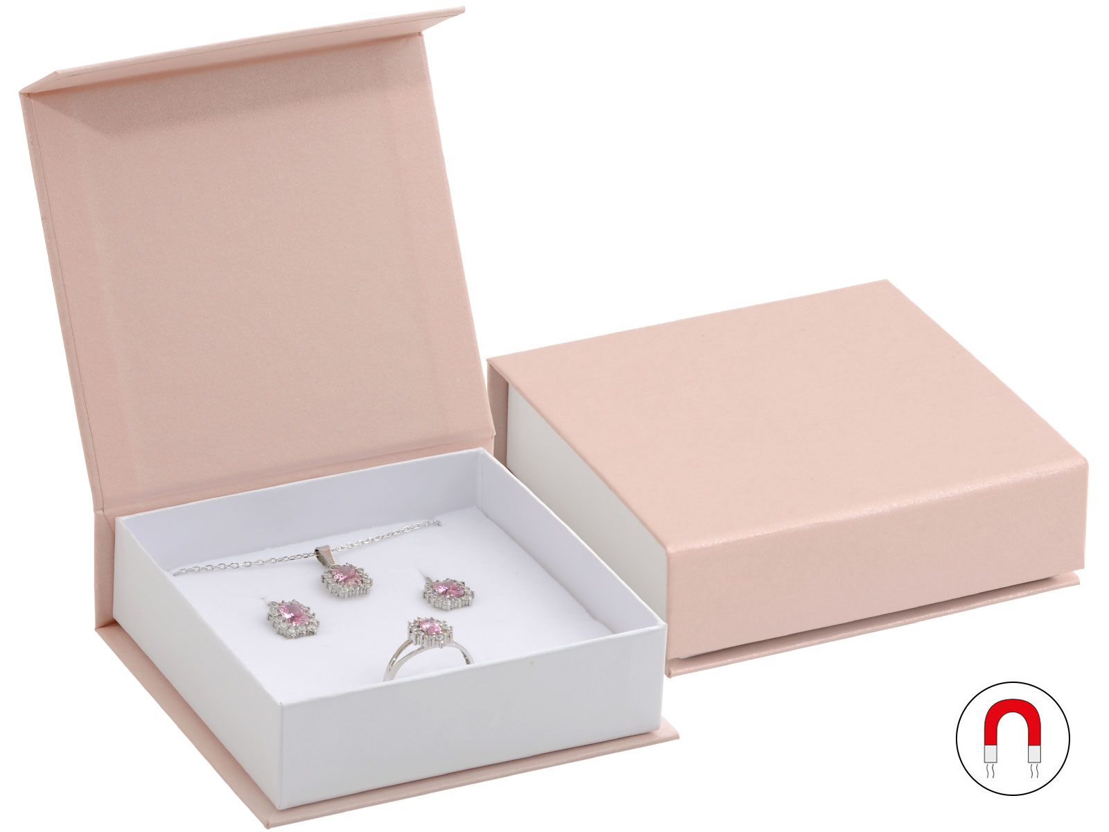 Levně JK Box Pudrově růžová dárková krabička na soupravu šperků VG-5/A5/A1