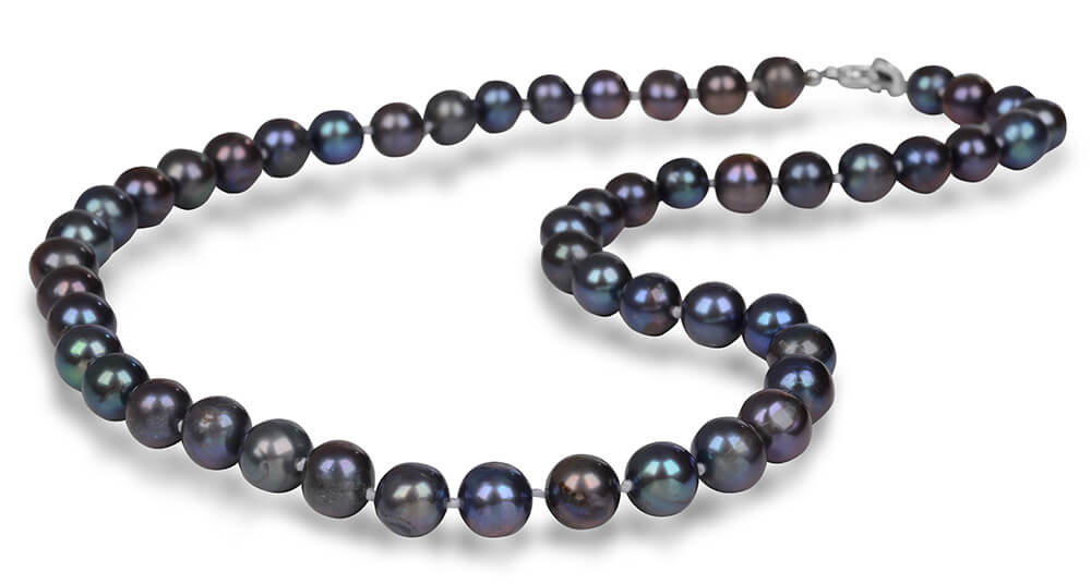 Levně JwL Luxury Pearls Náhrdelník s pravými kovově modrými perlami JL0265