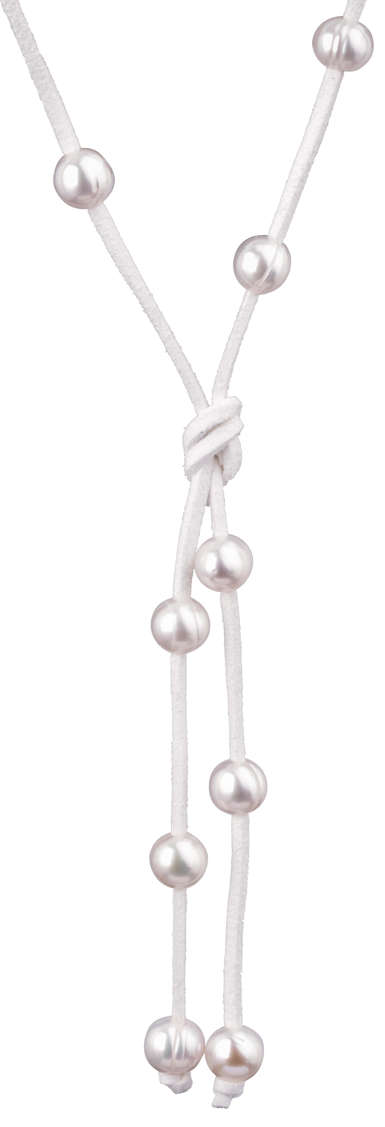 Levně JwL Luxury Pearls Dlouhý kožený náhrdelník 3v1 s pravými perlami JL0497