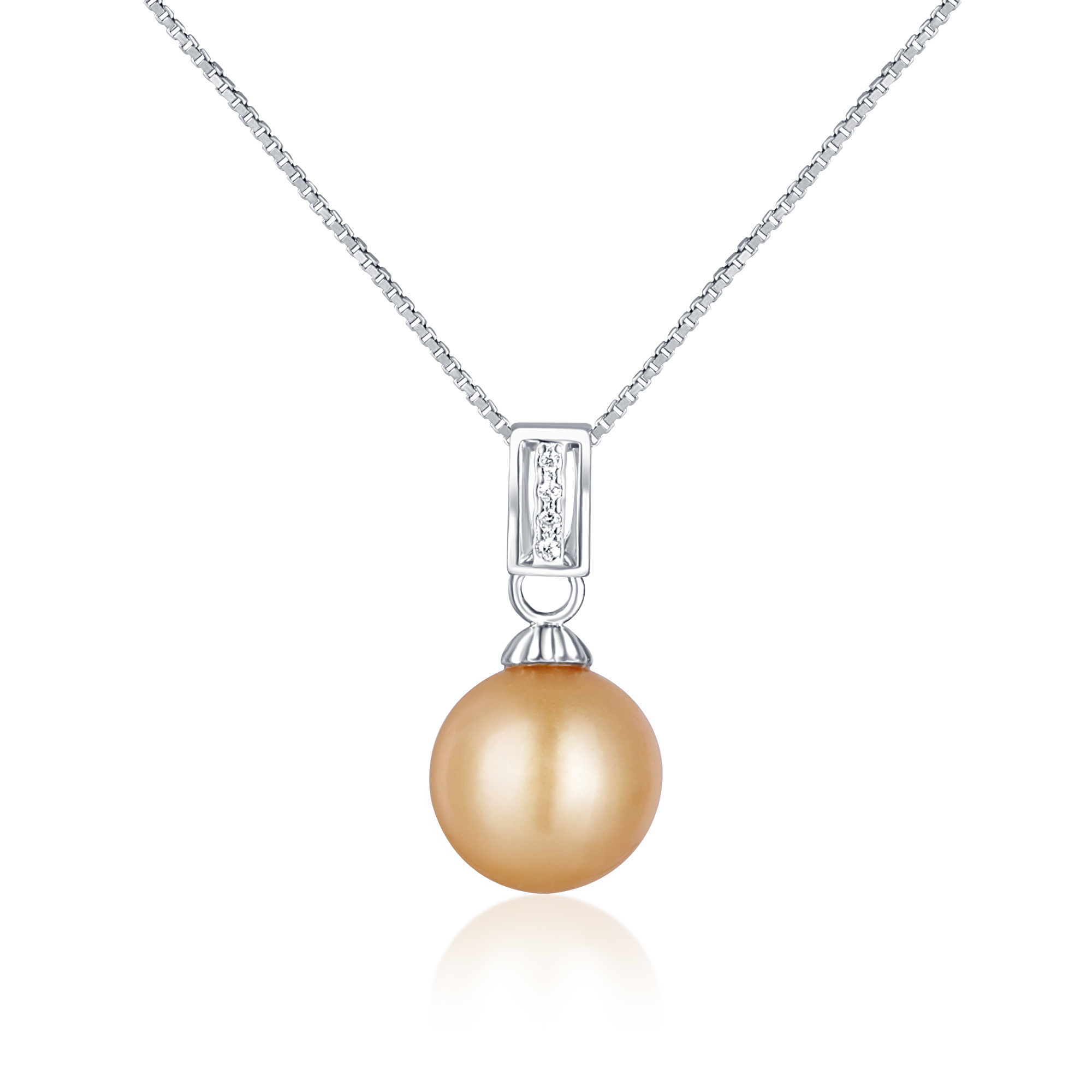 JwL Luxury Pearls -  Elegantní stříbrný náhrdelník se zlatou perlou jižního Pacifiku JL0734 (řetízek, přívěsek)