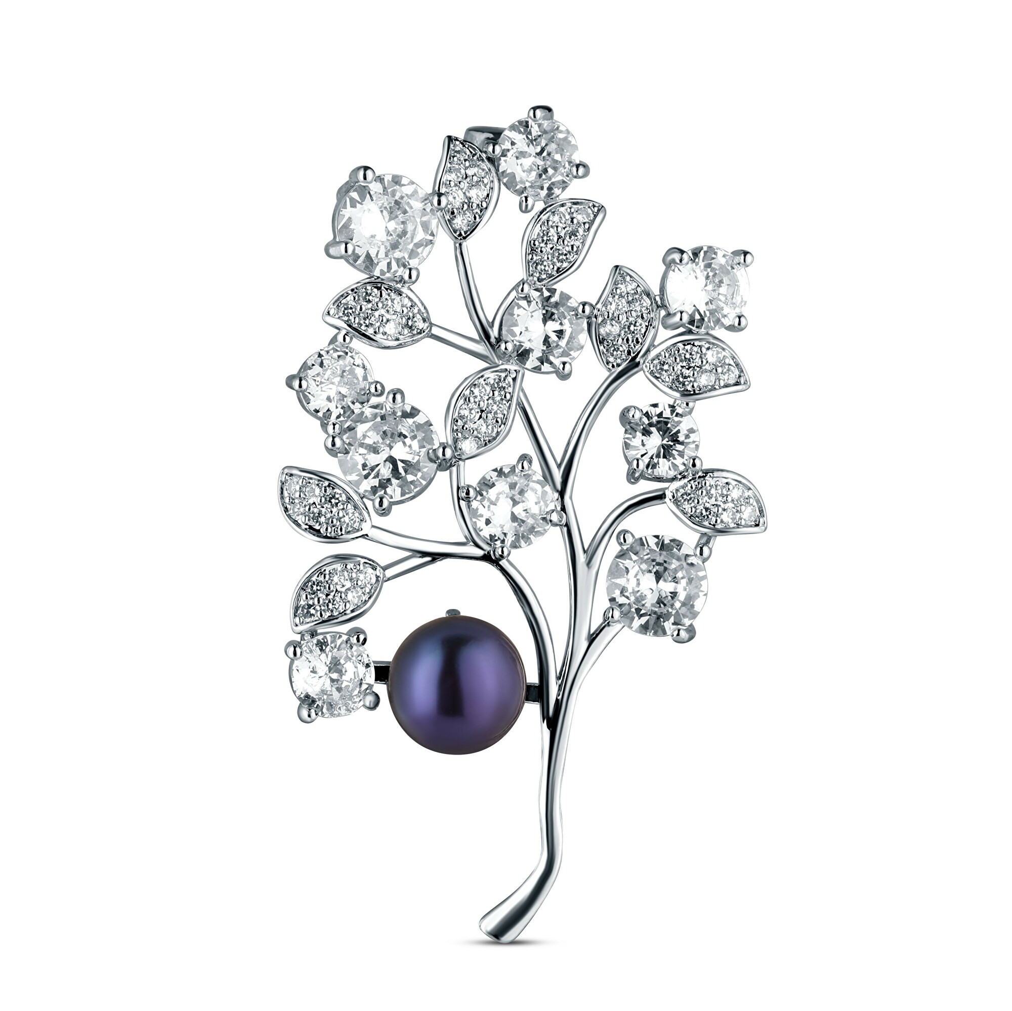 JwL Luxury Pearls Elegantní brož s tmavou perlou JL0867