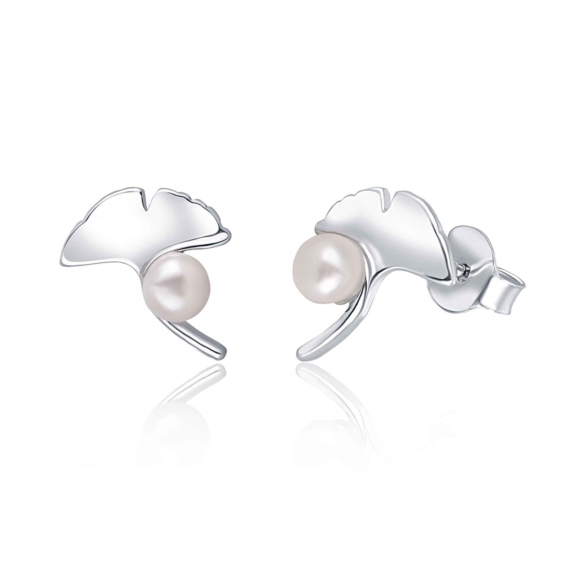 Levně JwL Luxury Pearls Ginkgo perlové náušnice JL0619