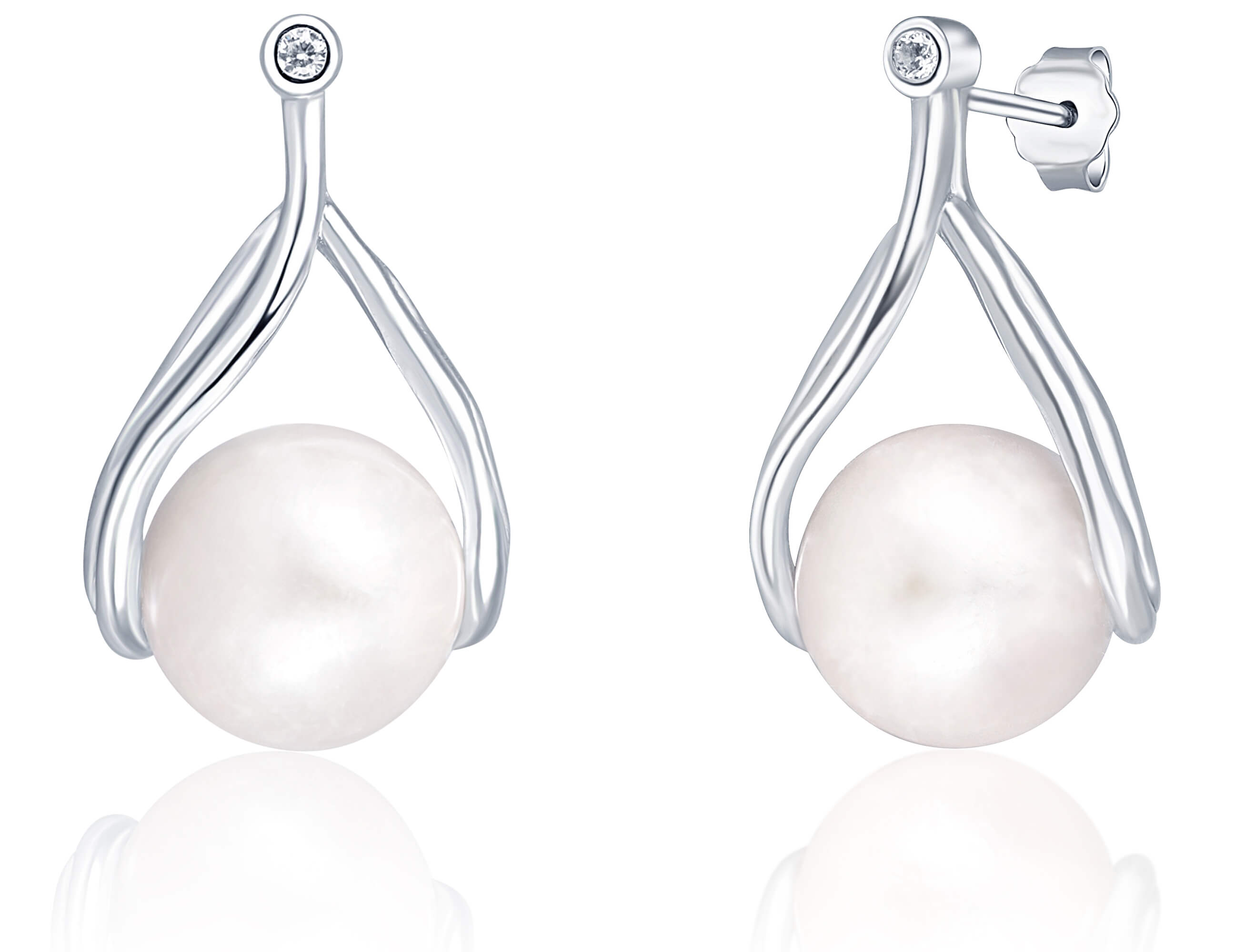 JwL Luxury Pearls Jemné stříbrné náušnice s pravou perlou JL0653