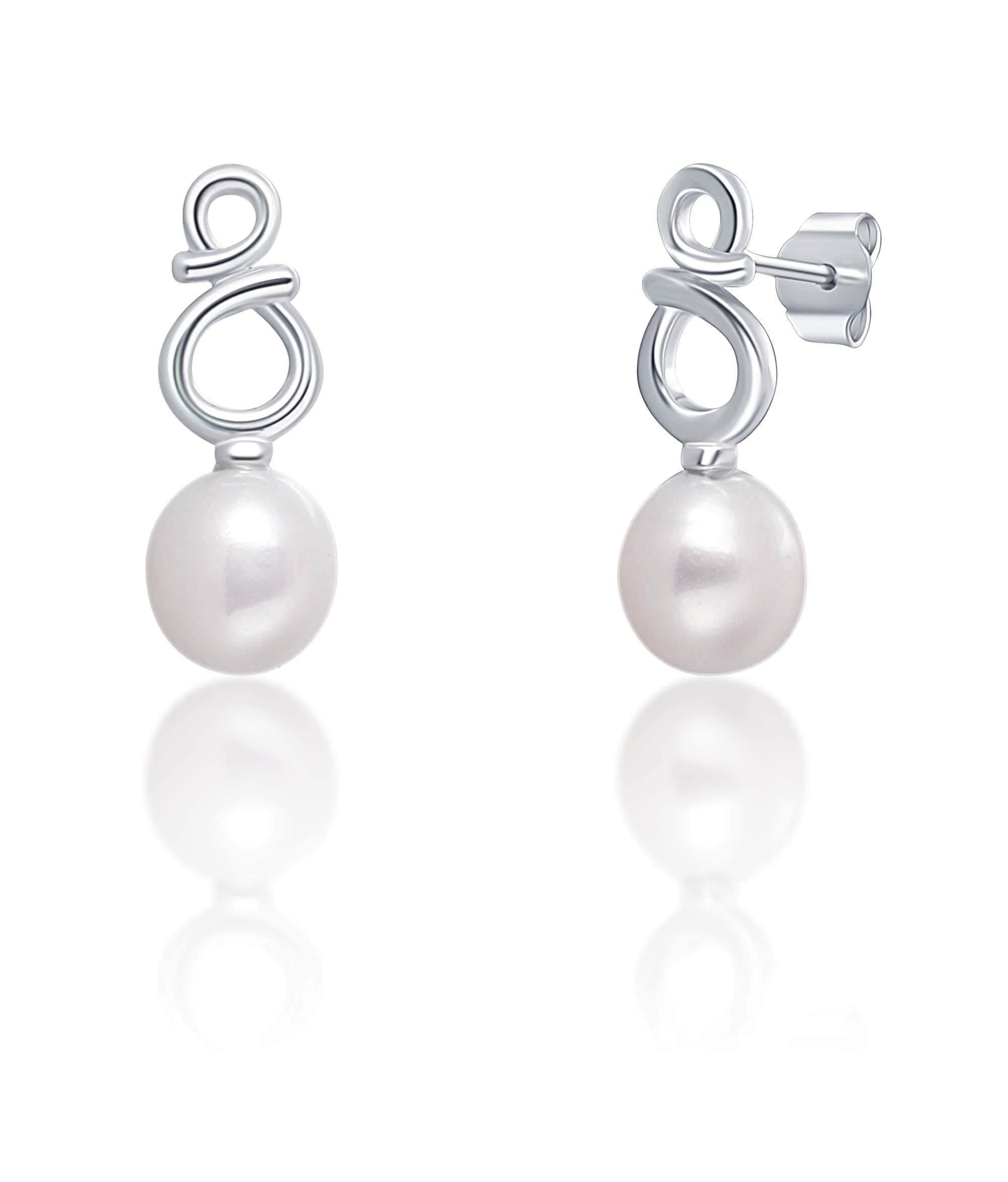 JwL Luxury Pearls Jemné stříbrné náušnice s pravými bílými perlami JL0683