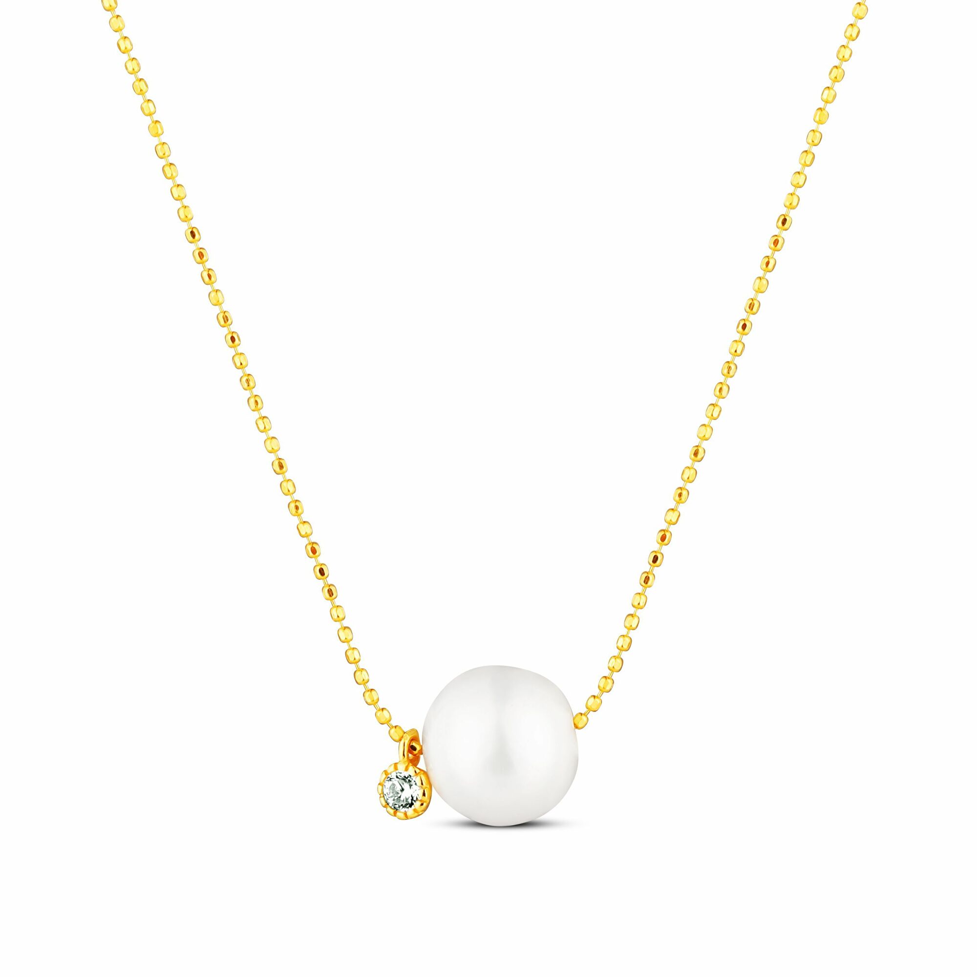 JwL Luxury Pearls Jemný náhrdelník s bílou perlou a třpytivým zirkonem JL0860