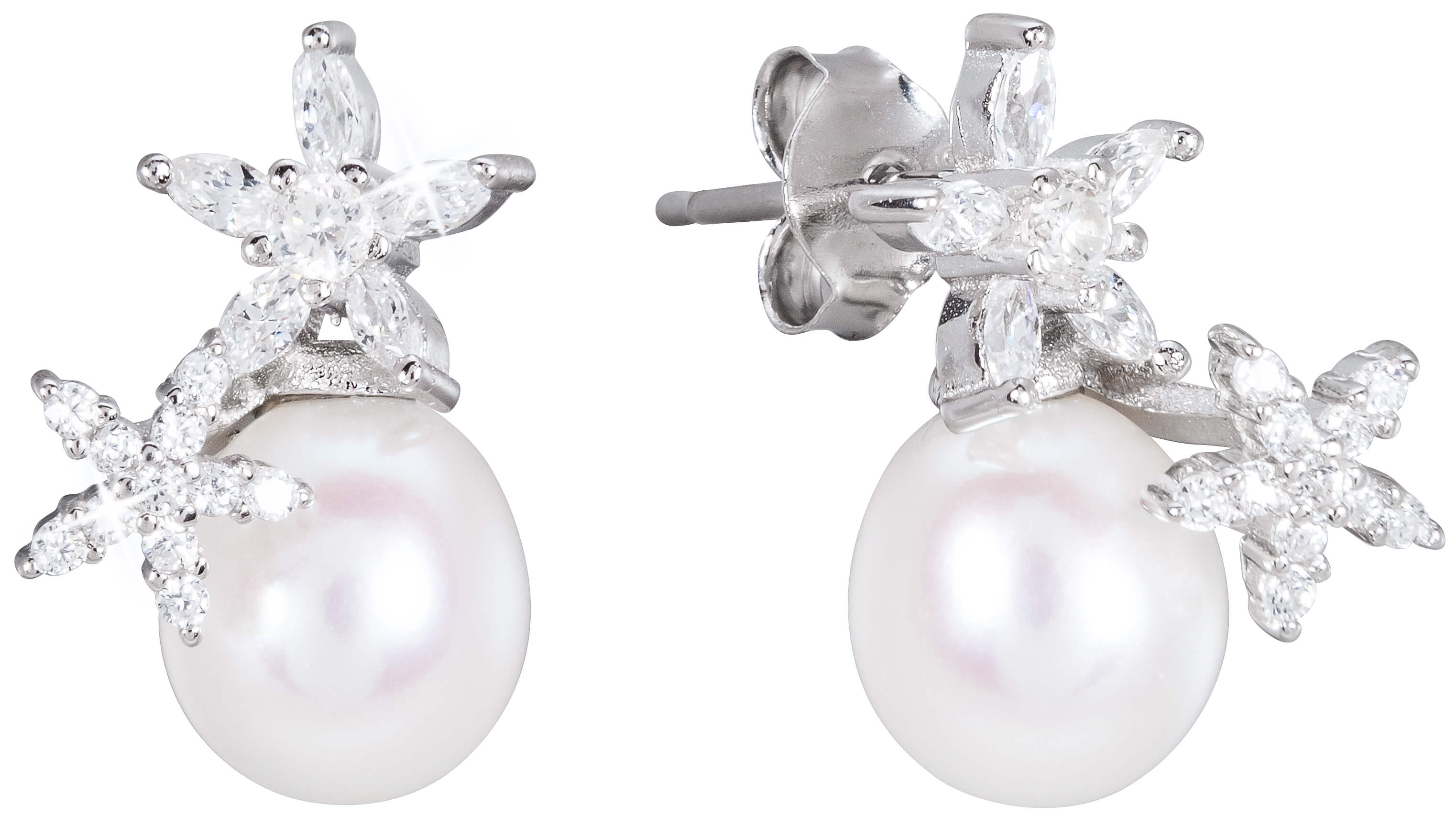 JwL Luxury Pearls Stříbrné náušnice s pravými perlami JL0452