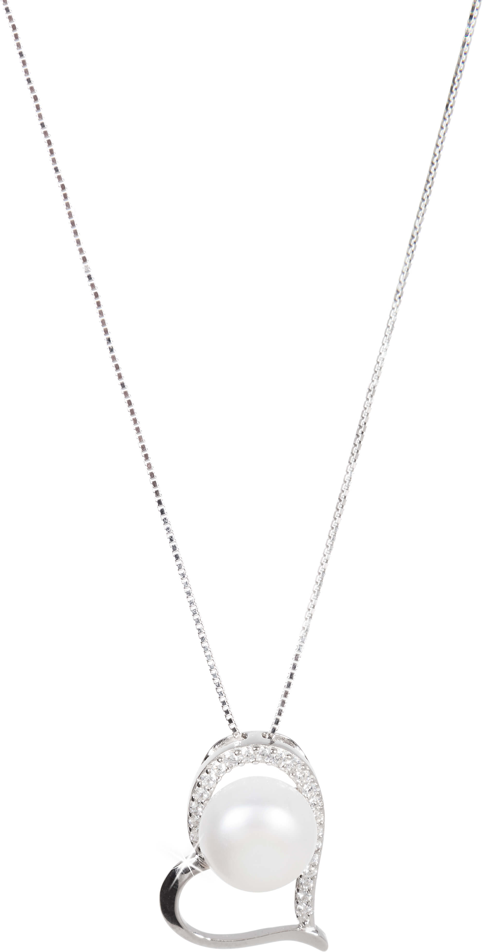 JwL Luxury Pearls Ezüst szív nyaklánc igazgyönggyel JL0461 (lánc, medál)