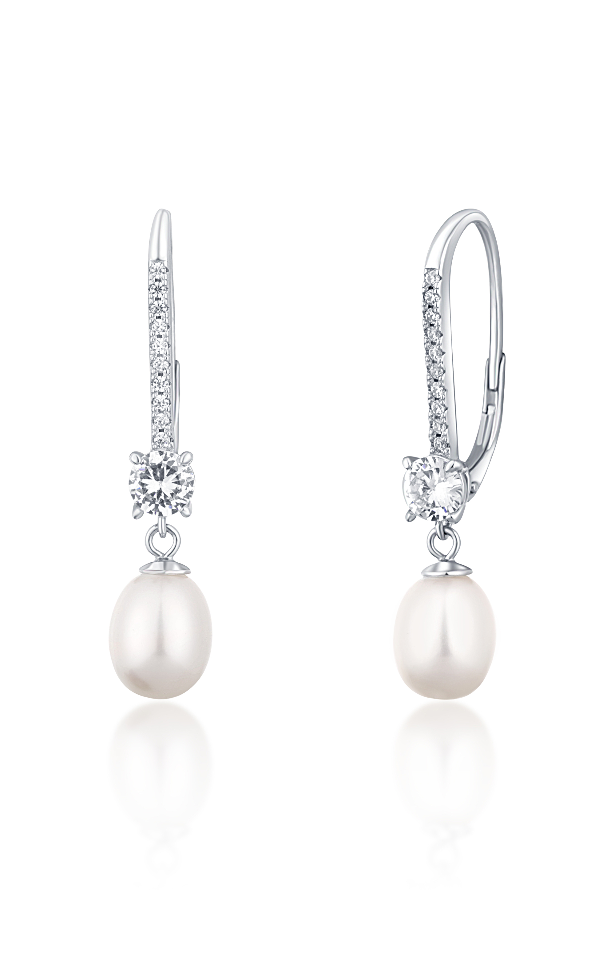 JwL Luxury Pearls Luxusní stříbrné náušnice s pravými perlami JL0717