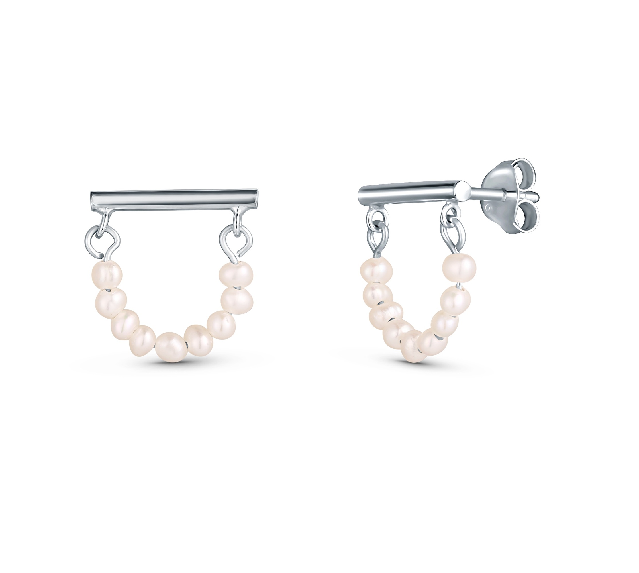 JwL Luxury Pearls Minimalistické strieborné náušnice s pravými perlami JL0830