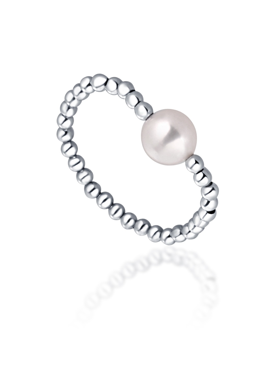 Levně JwL Luxury Pearls Minimalistický stříbrný prsten s pravou sladkovodní perlou JL0790