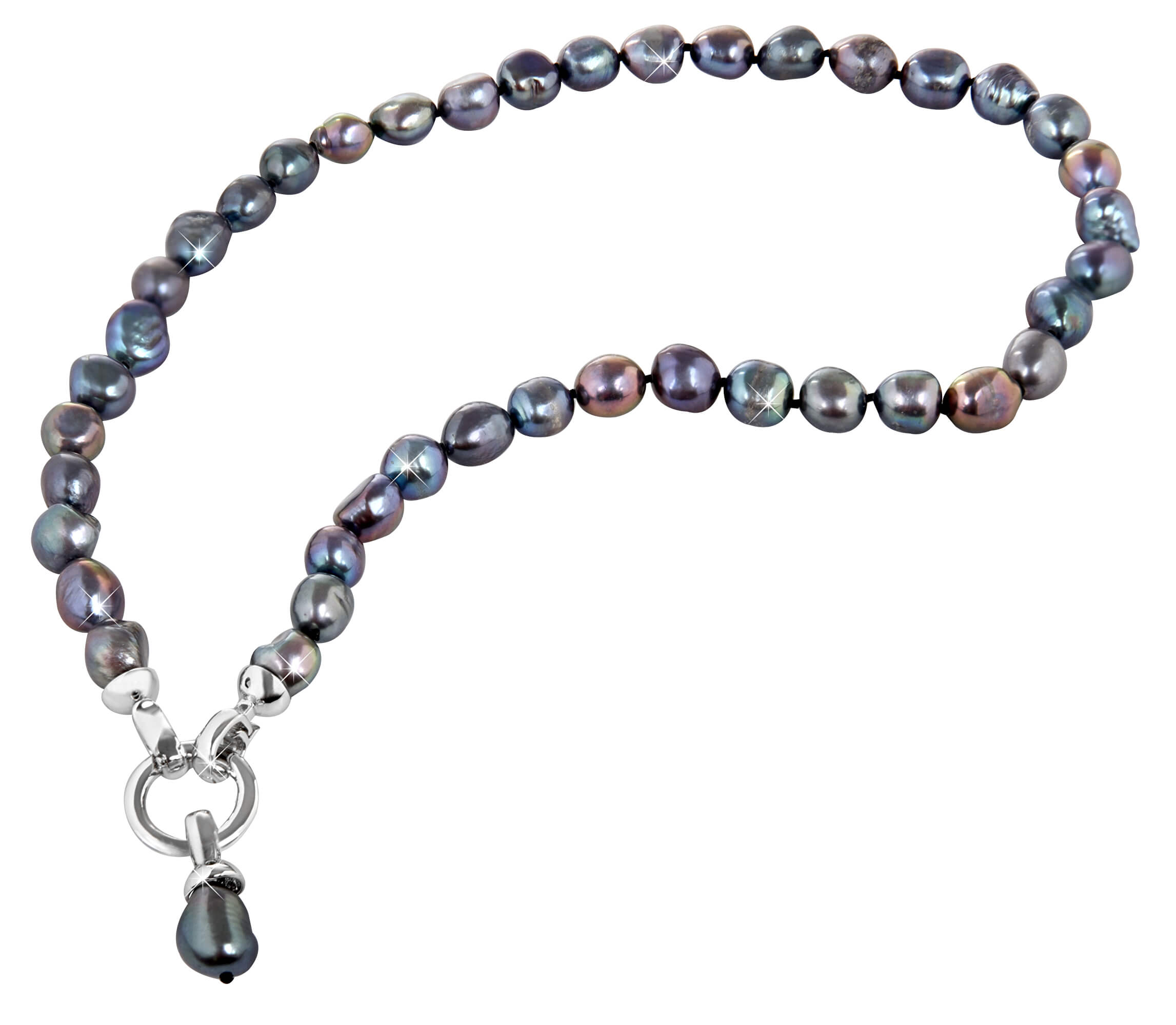 JwL Luxury Pearls Náhrdelník z pravých kovovo modrých perál JL0561