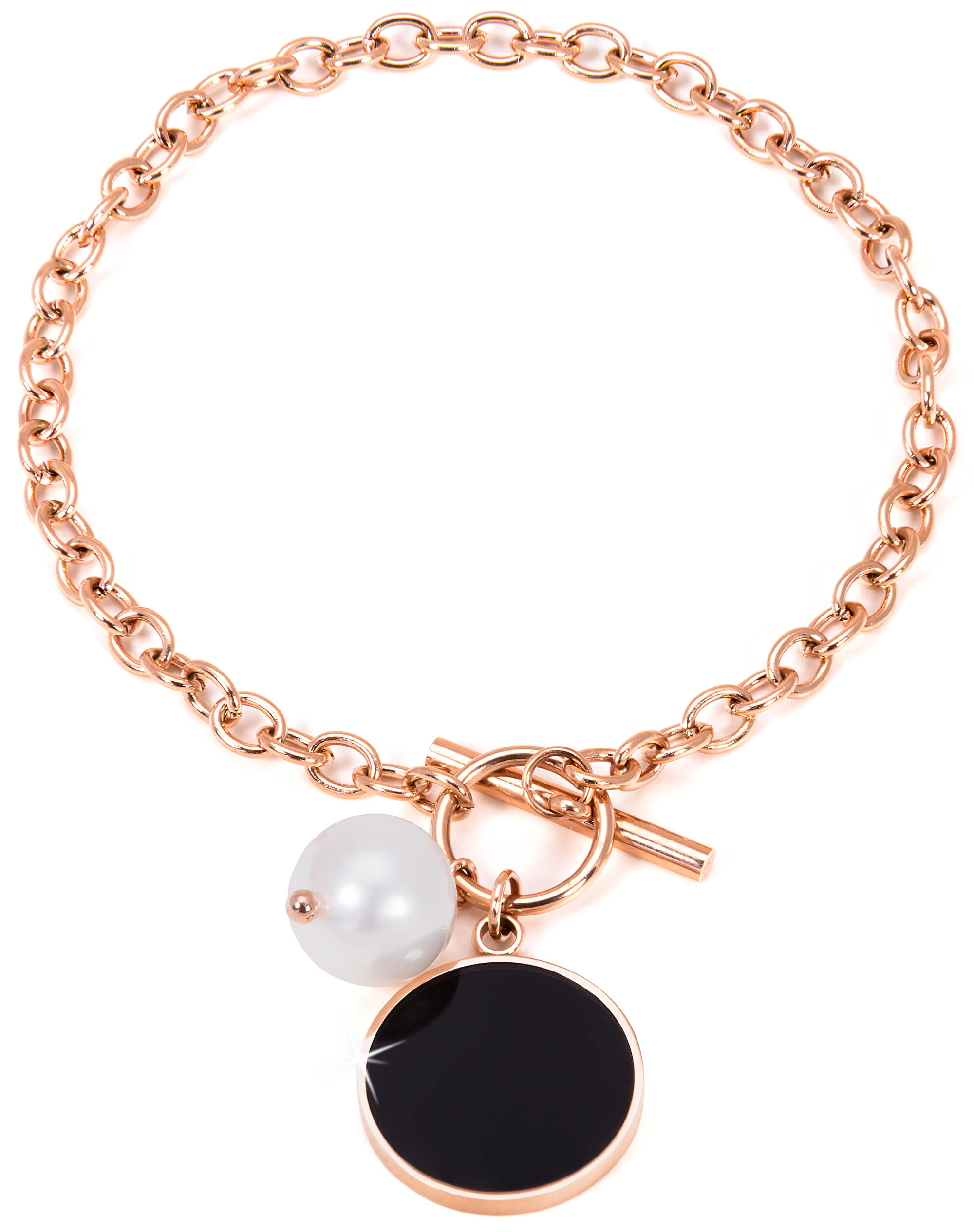 Levně JwL Luxury Pearls Ocelový náramek s pravou perlou JL0481CH