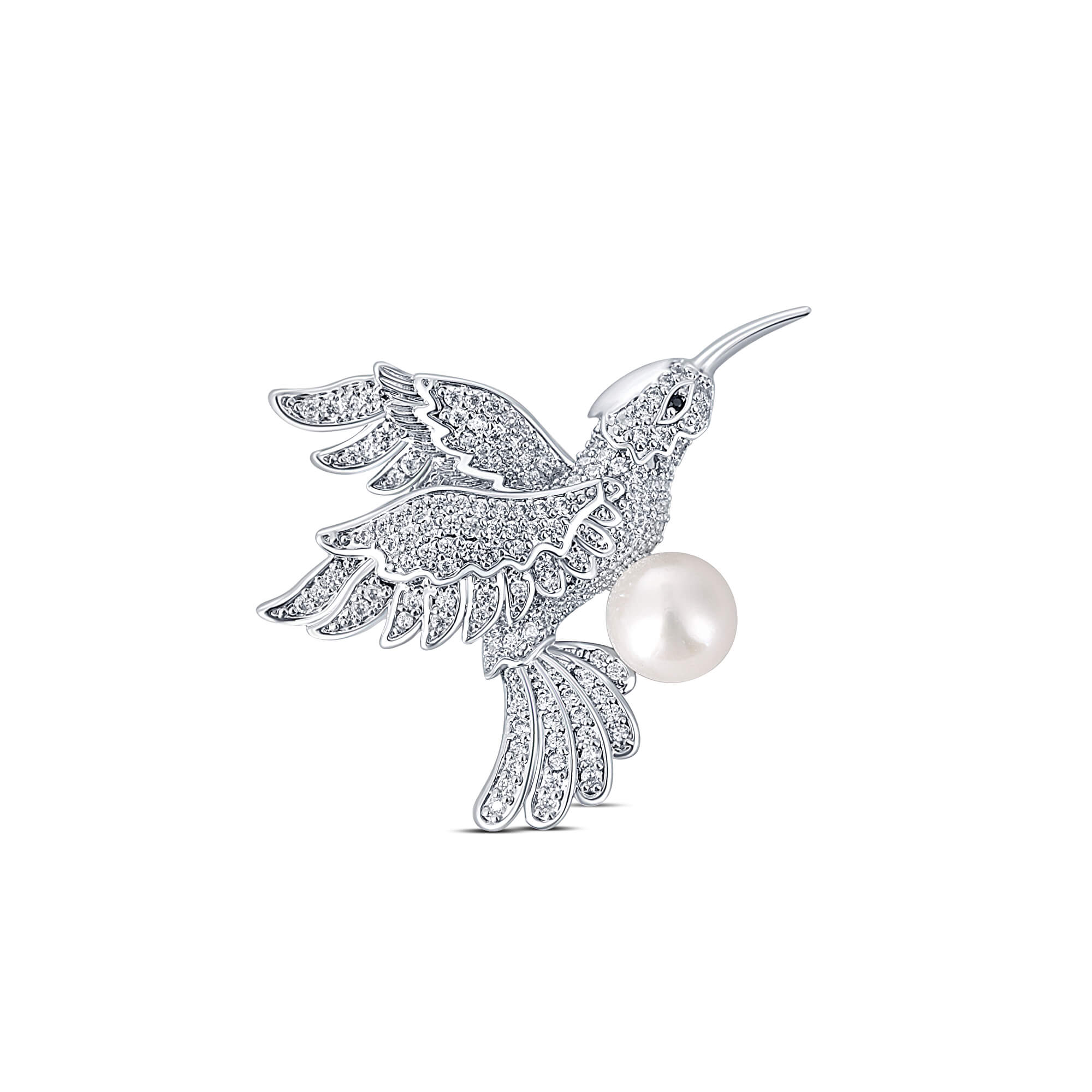JwL Luxury Pearls -  Okouzlující brož kolibřík s pravou perlou JL0515