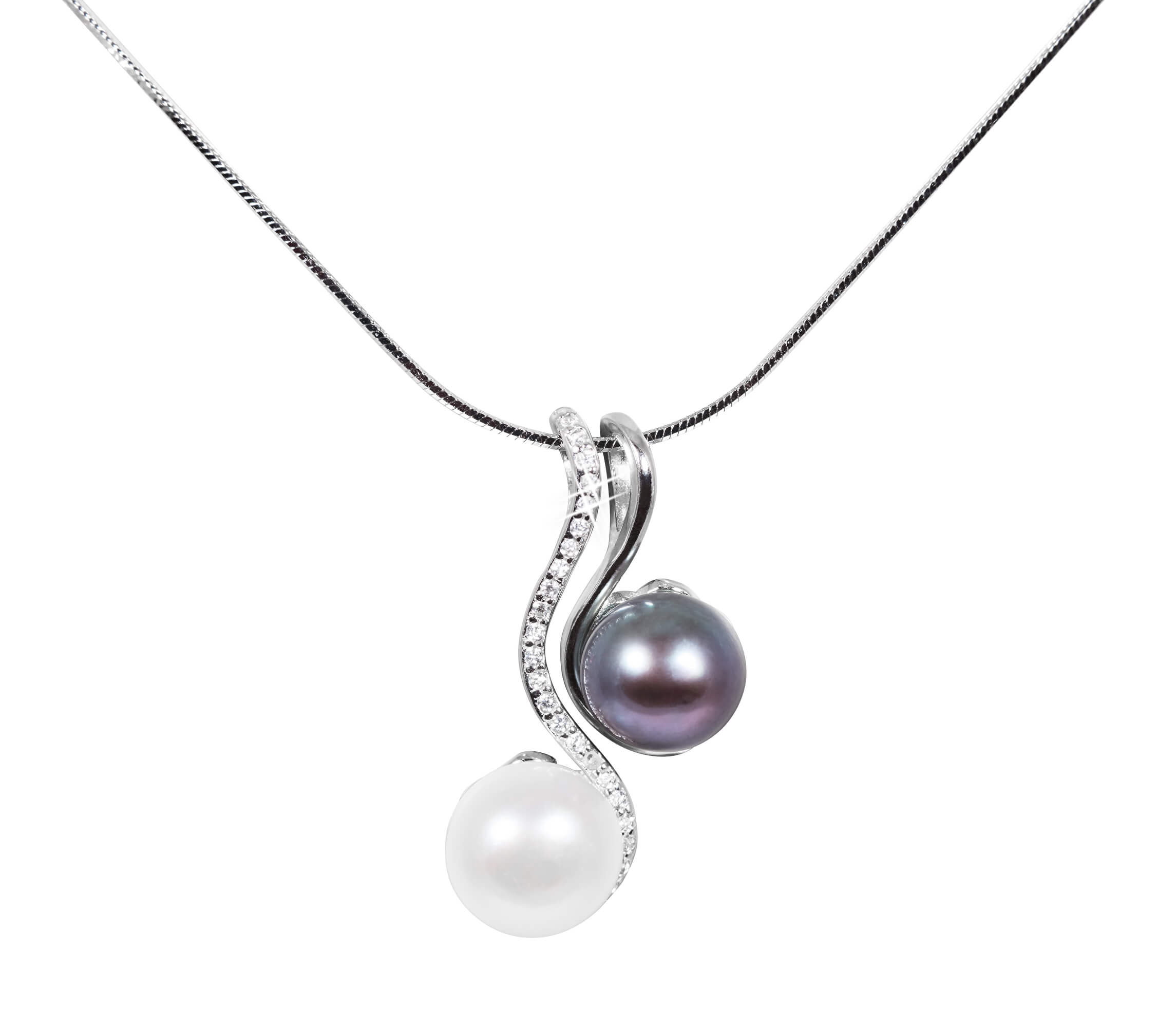 Levně JwL Luxury Pearls Perlový náhrdelník 3v1 JL0540 (řetízek, přívěsek, přívěsek )