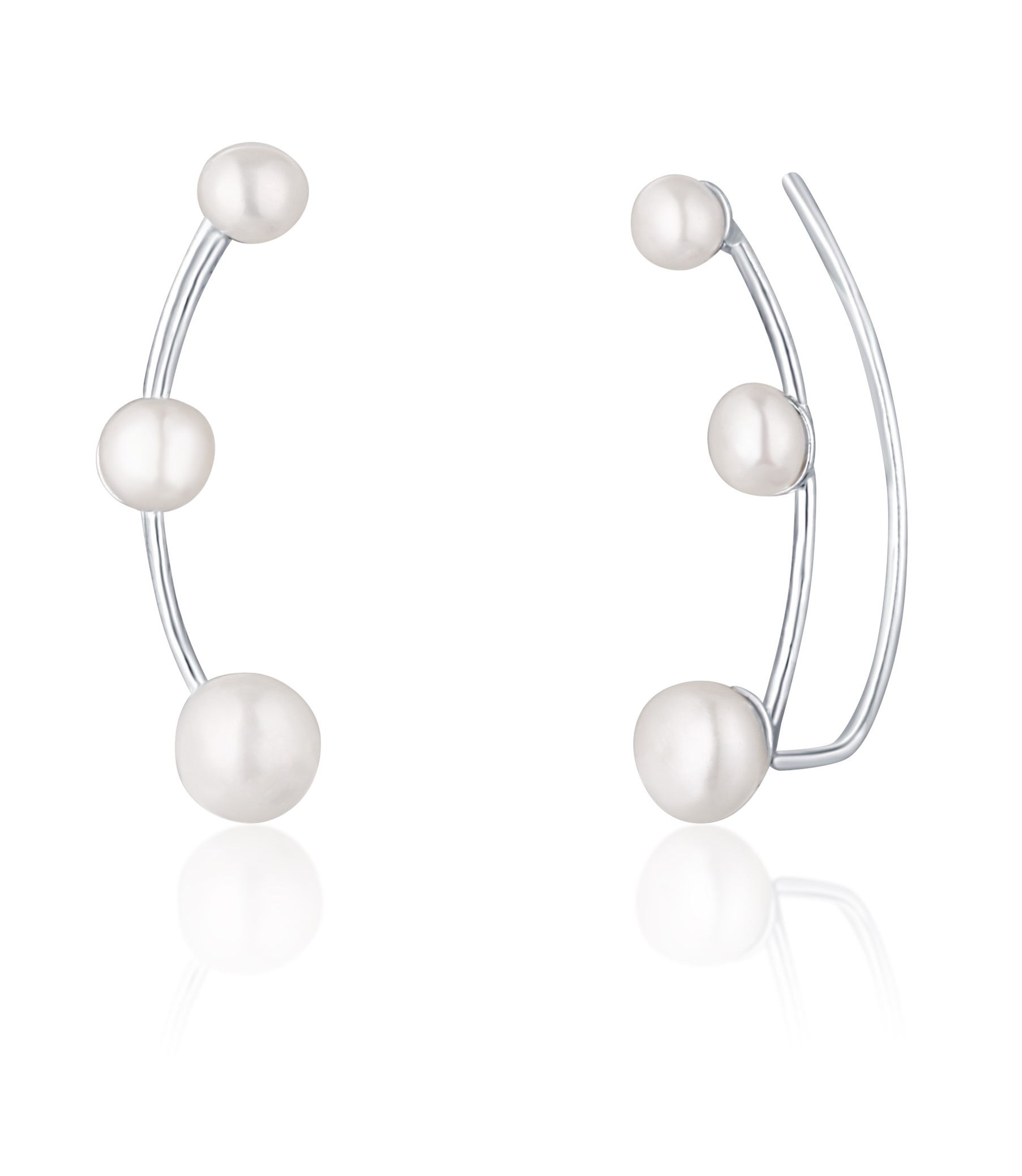 JwL Luxury Pearls Podélné stříbrné náušnice s říčními perlami JL0794