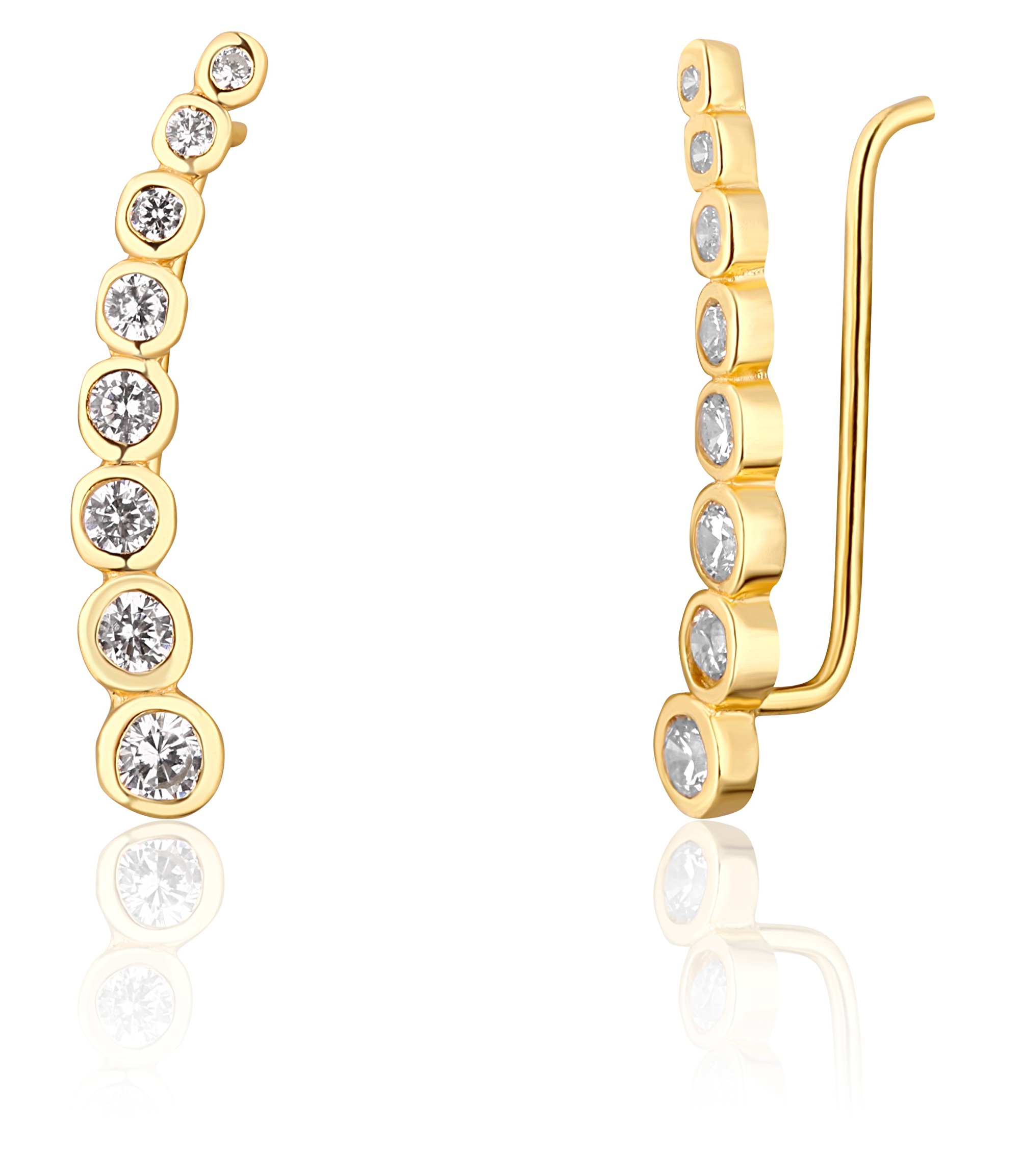 JwL Luxury Pearls Pozlacené podélné náušnice s třpytivými krystaly JL0743