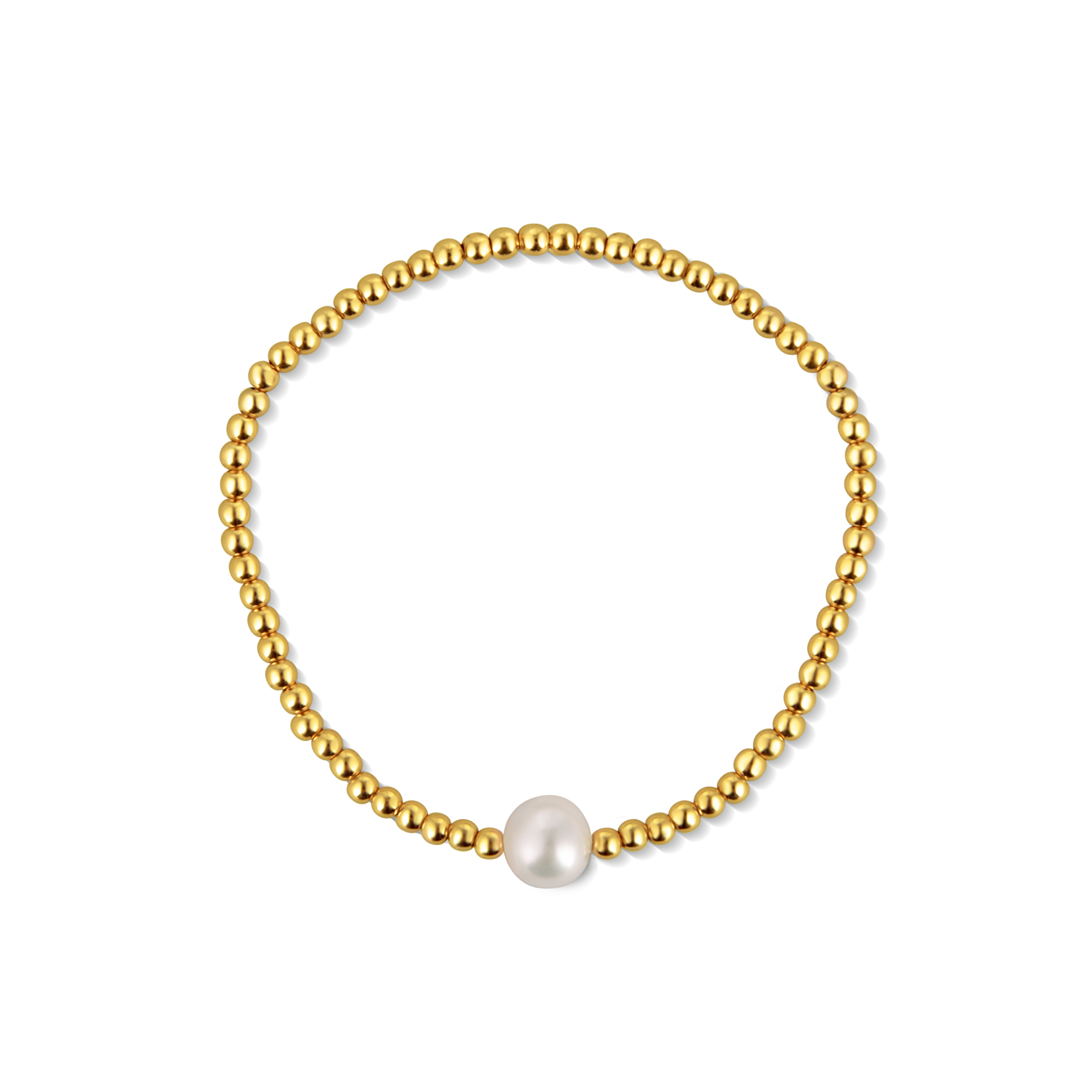 JwL Luxury Pearls Pozlátený korálkový náramok s pravou sladkovodnou perlou JL0714