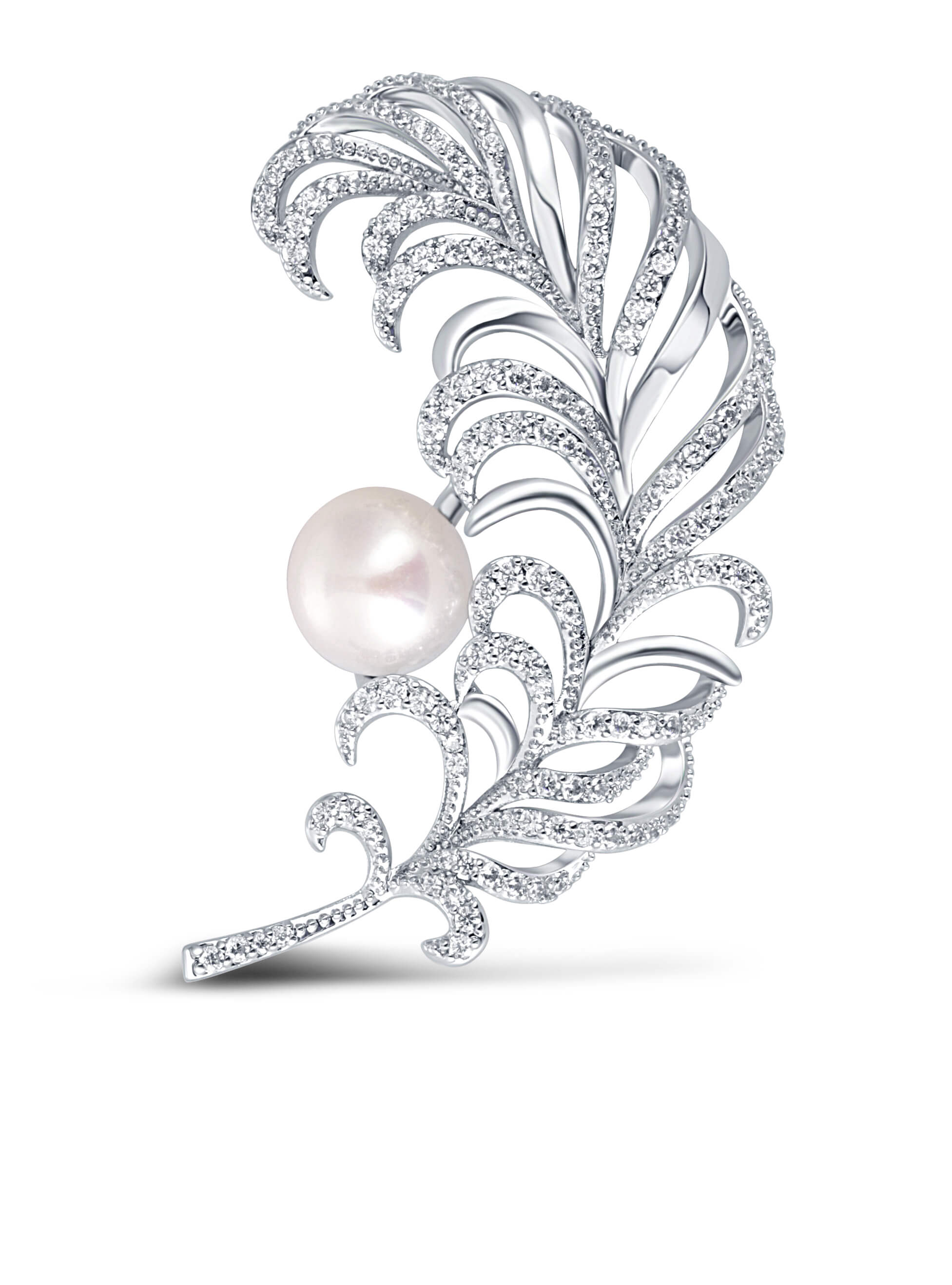 JwL Luxury Pearls Prekrásna perlová brošňa Peříčko JL0699