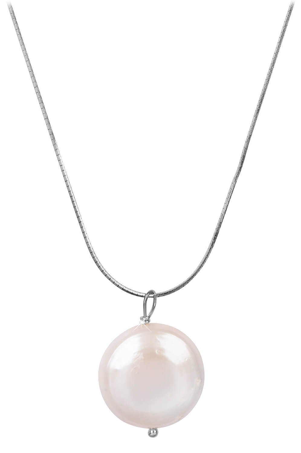 JwL Luxury Pearls Stříbrný náhrdelník s pravou perlou JL0404 (řetízek, přívěsek)