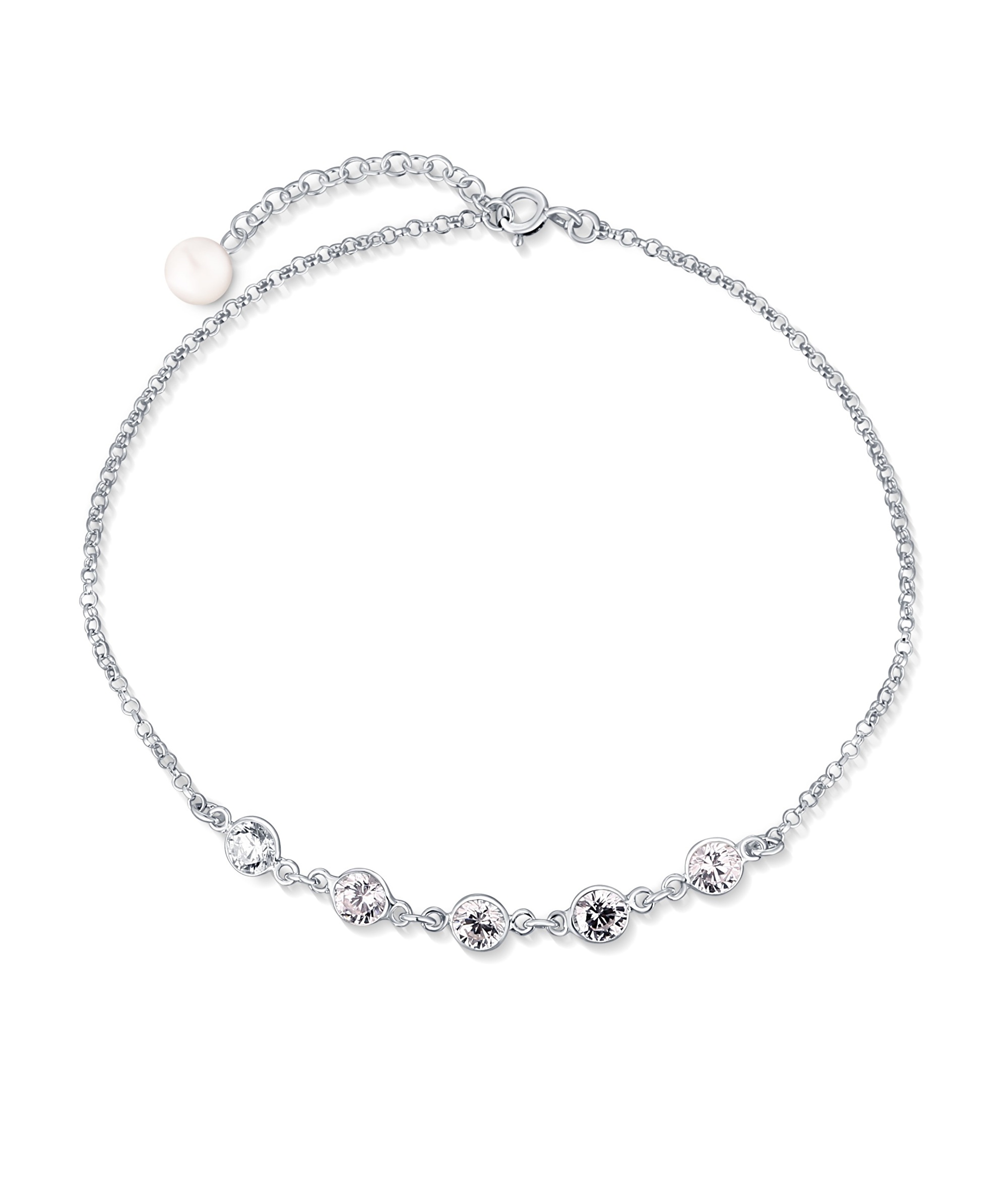 JwL Luxury Pearls Stílusos ezüst karkötő kristályokkal JL0758