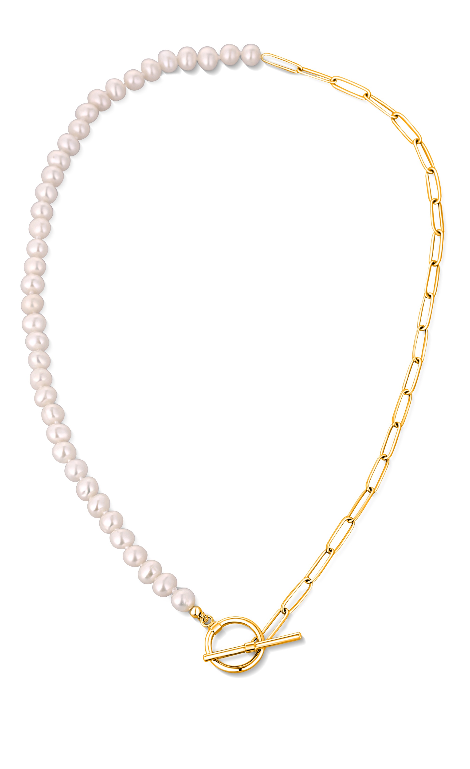 JwL Luxury Pearls Trendy pozlátený náhrdelník s pravými riečnymi perlami JL0787