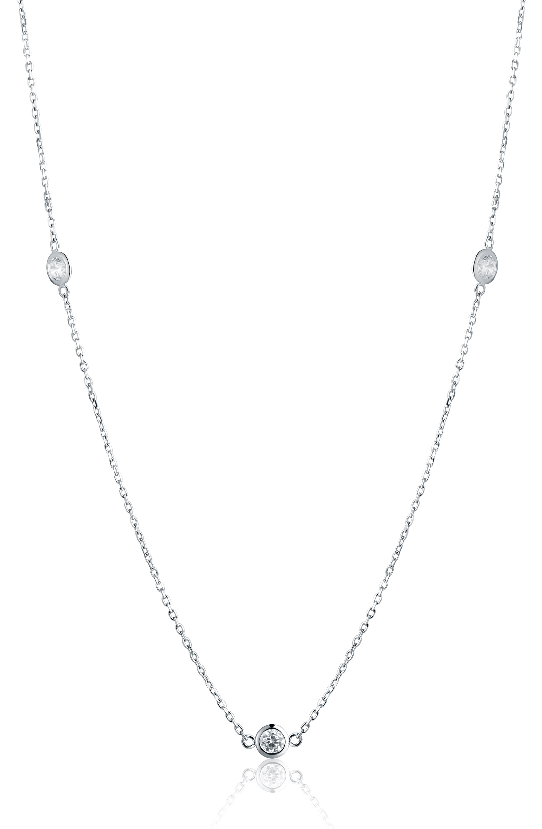 Levně JVD Dlouhý elegantní náhrdelník se zirkony SVLN0465X75BI90