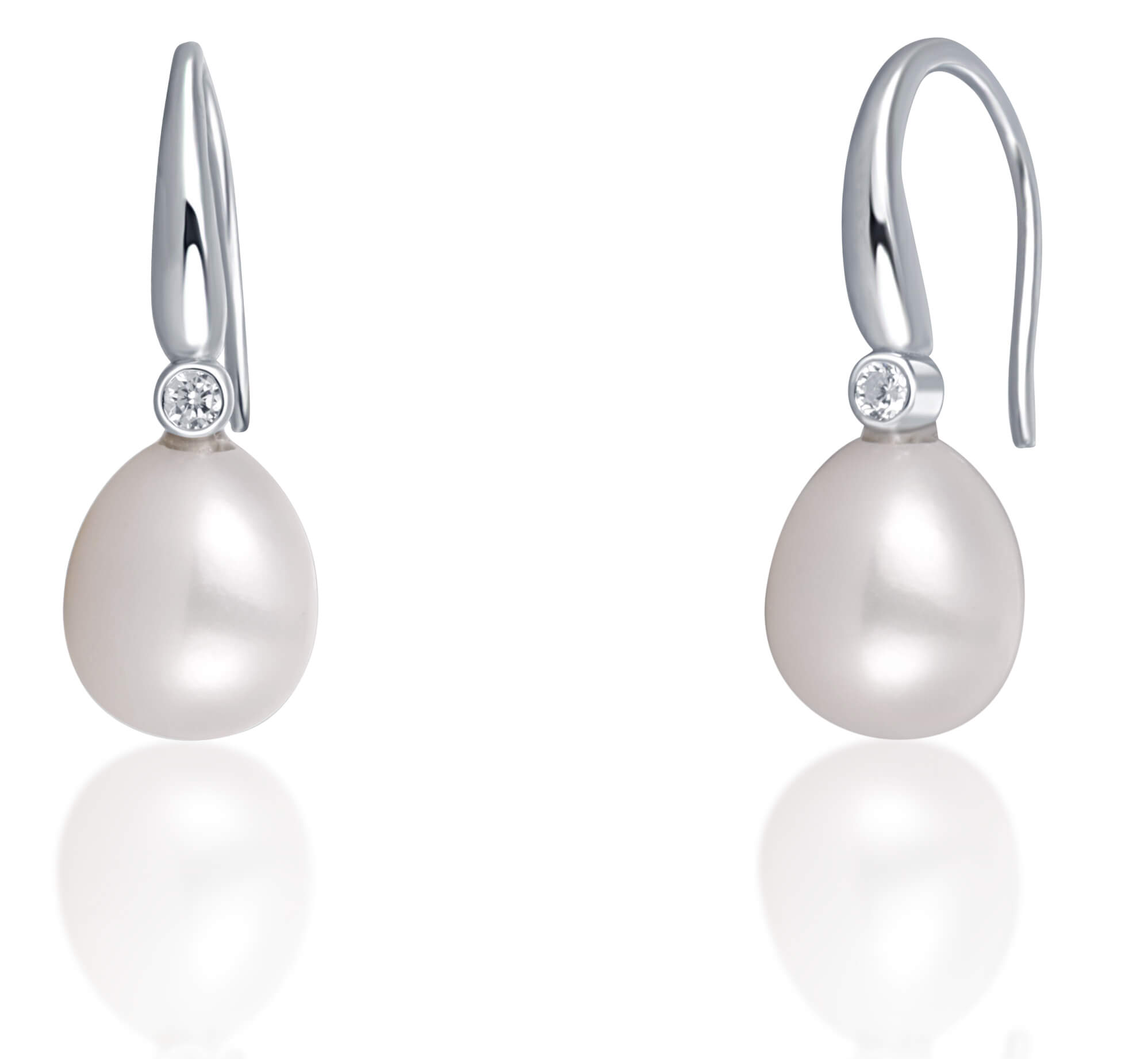 JVD Elegantné perlové náušnice so zirkónmi SVLE0374SH2P100