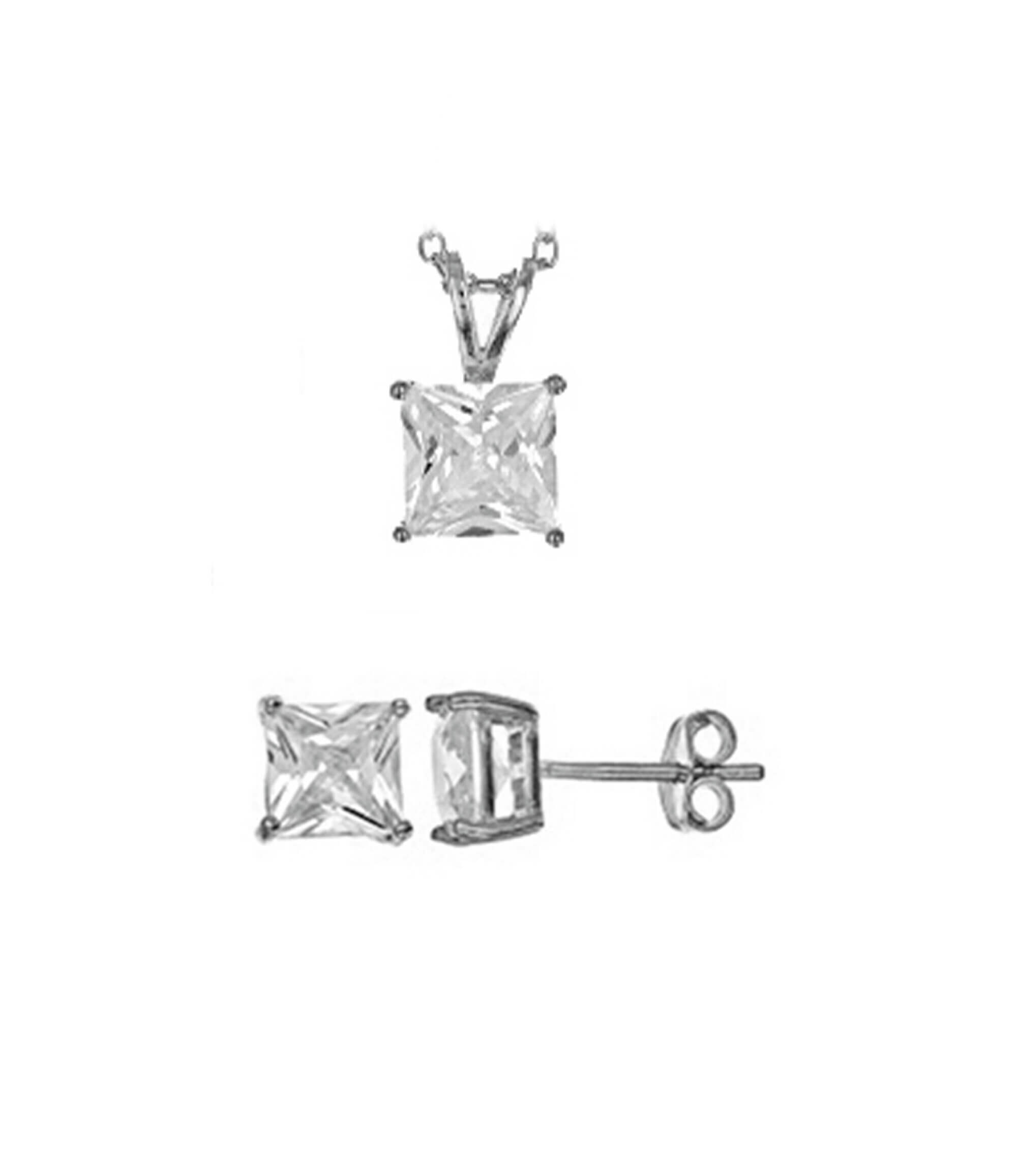 JVD Elegantní stříbrná souprava šperků se zirkony SVLS0028SH2BI00 (přívěsek, náušnice)
