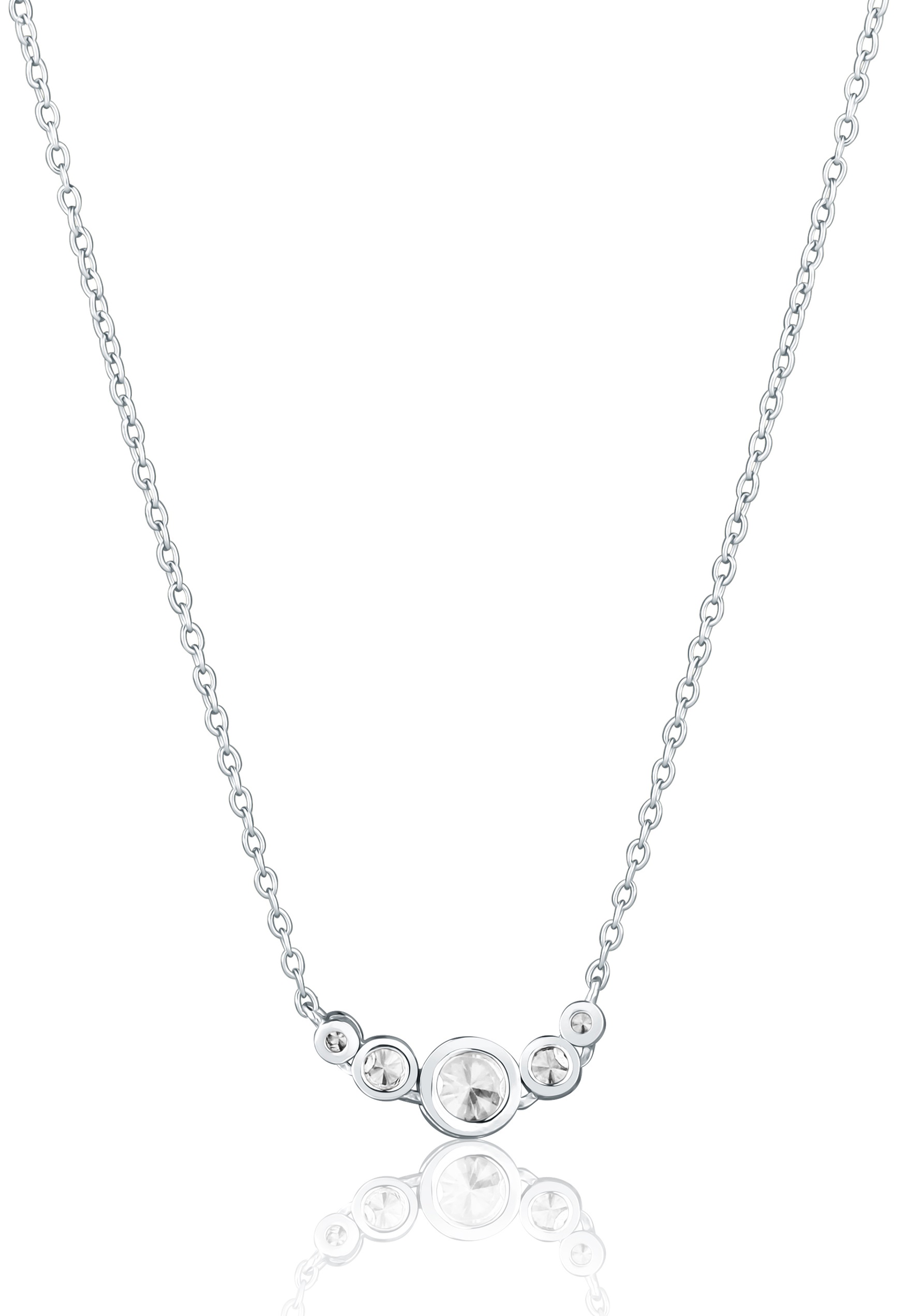 Levně JVD Fashion stříbrný náhrdelník se zirkony SVLN0462X75BI45