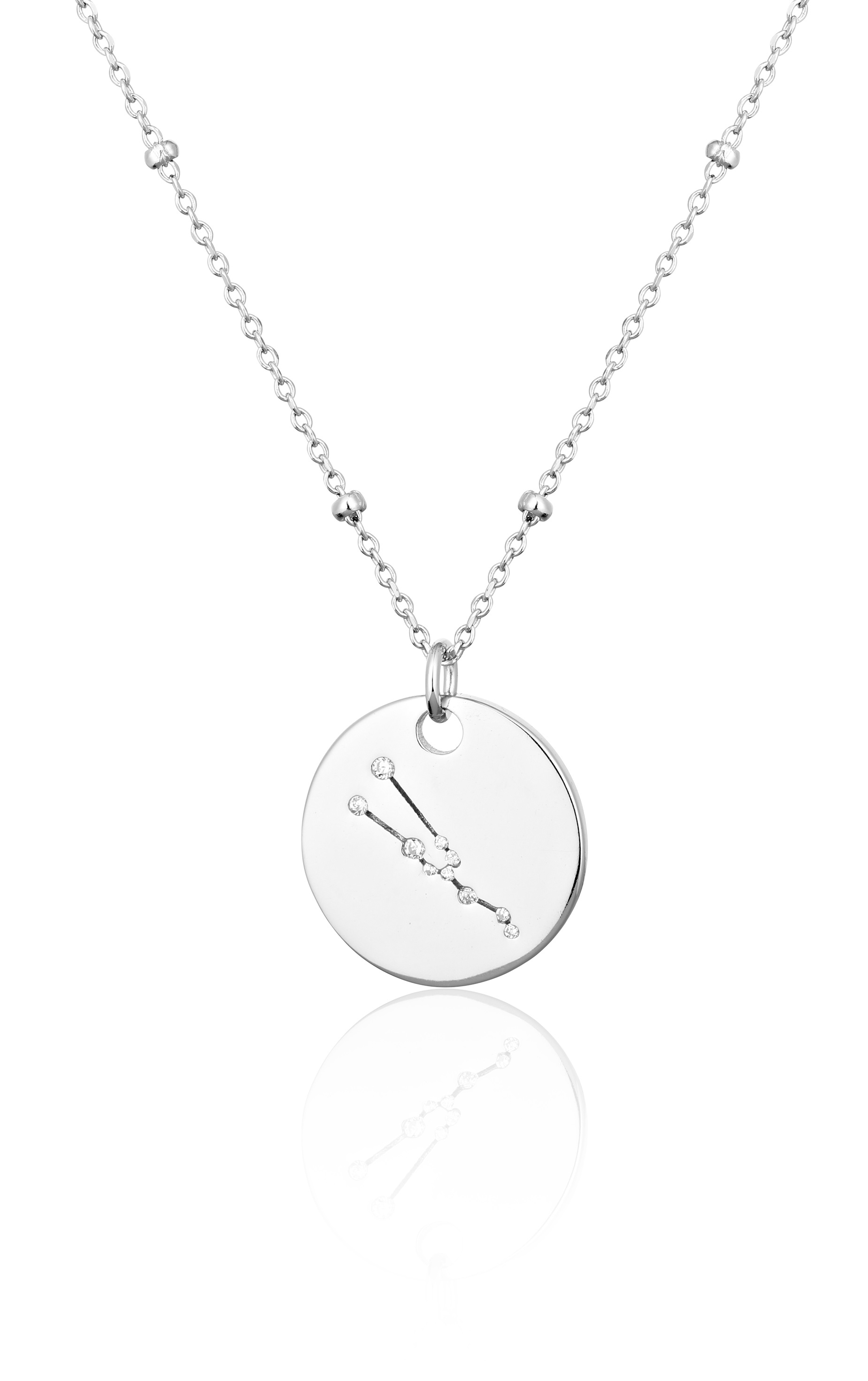 JVD Moderní stříbrný náhrdelník se zirkony Býk SVLN0327XH2BIBY (řetízek, přívěsek)