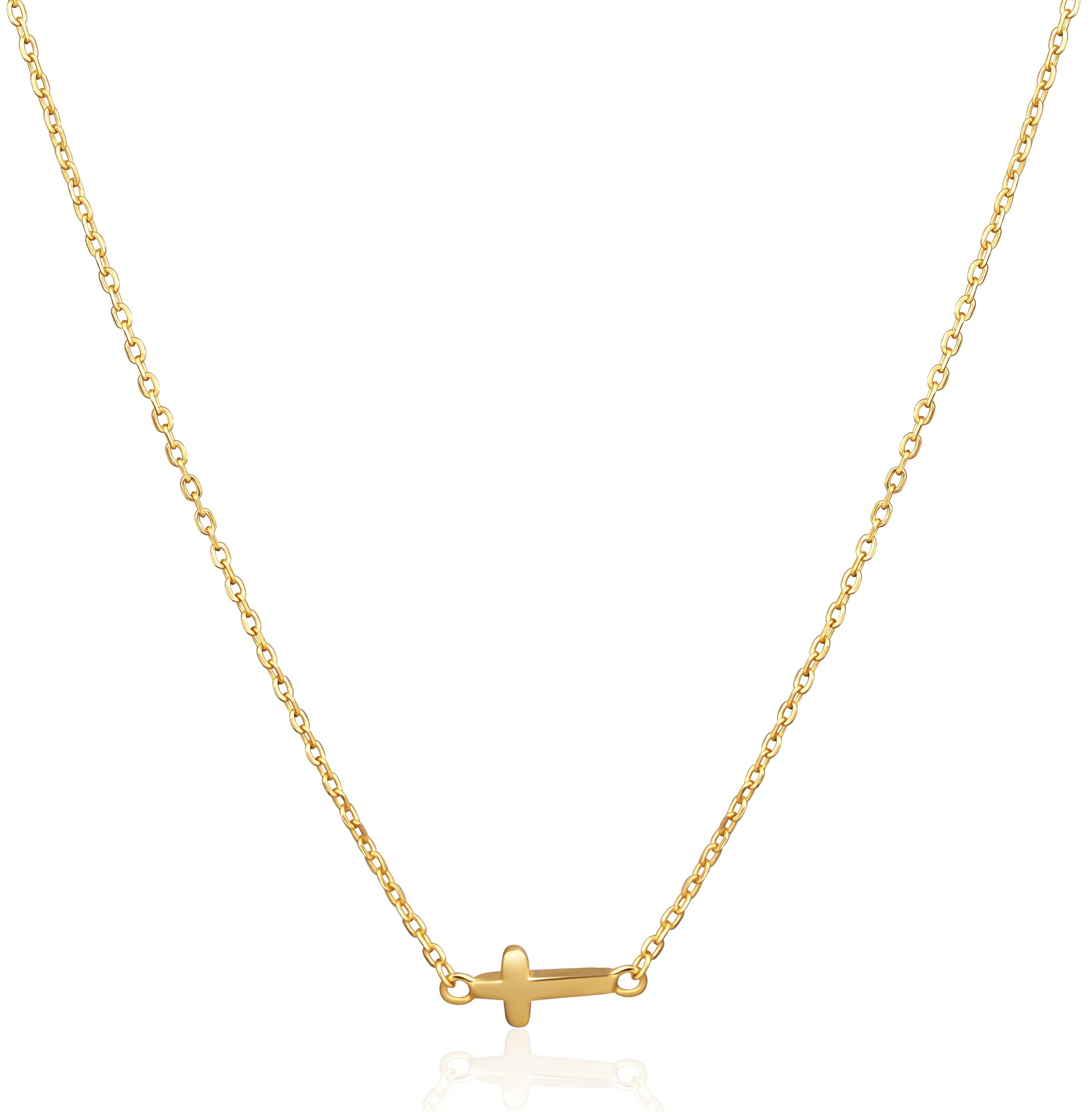 Levně JVD Pozlacený náhrdelník s křížkem SVLN0450XH2GO45
