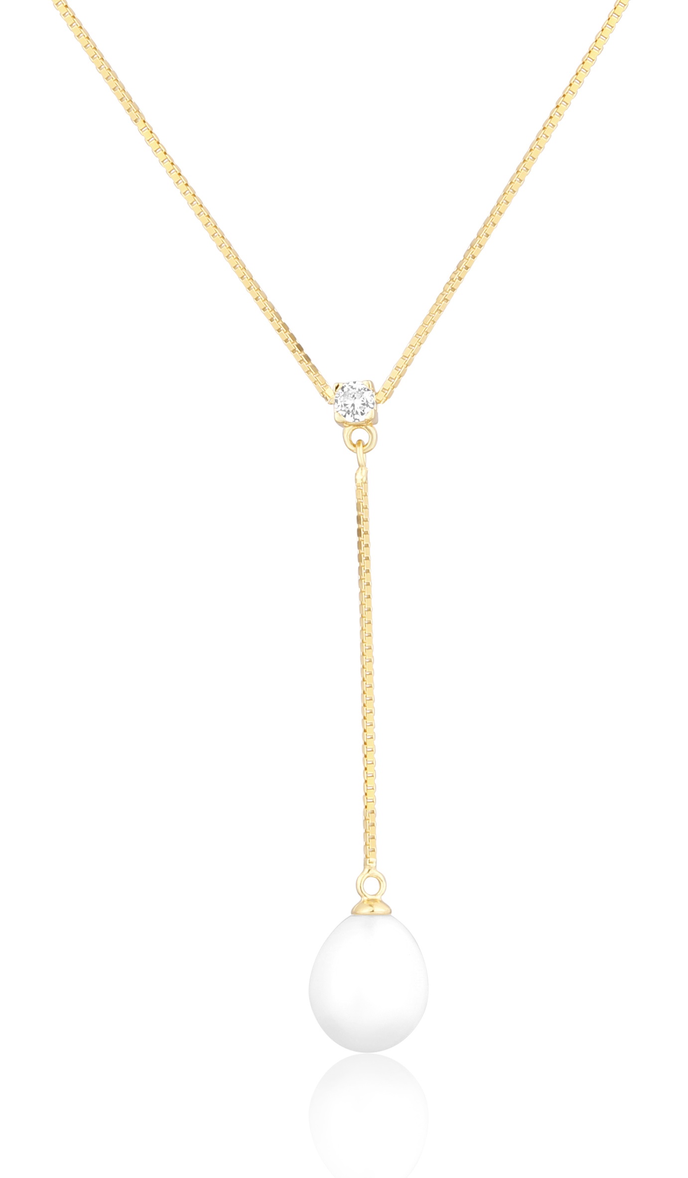 JVD Pôvabný pozlátený náhrdelník s pravou perlou SVLN0559SD2GP45