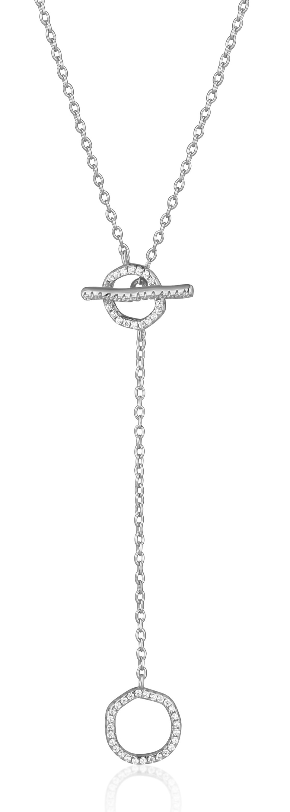 Levně JVD Půvabný stříbrný náhrdelník se zirkony SVLN0458X75BI45
