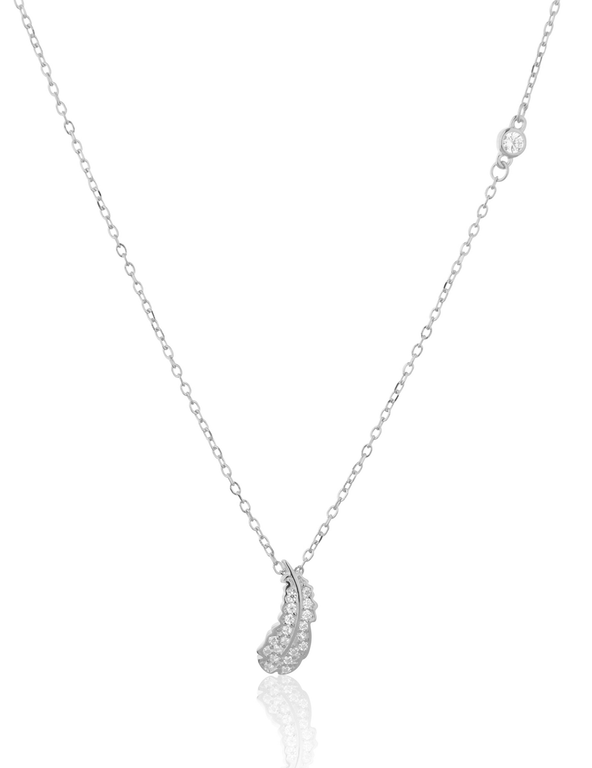 JVD Slušivý stříbrný náhrdelník se zirkony SVLN0300XE9BI42