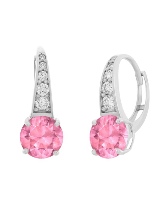 JVD Ezüst fülbevaló csillogó színtiszta és rózsaszín cirkónium kövekkel SVLE0974XH2R200