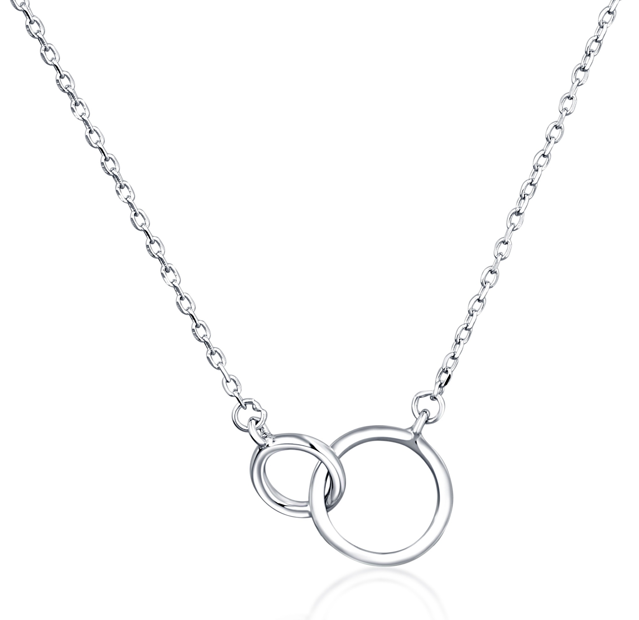 Levně JVD Stříbrný náhrdelník Propojené kruhy SVLN0333XH20000
