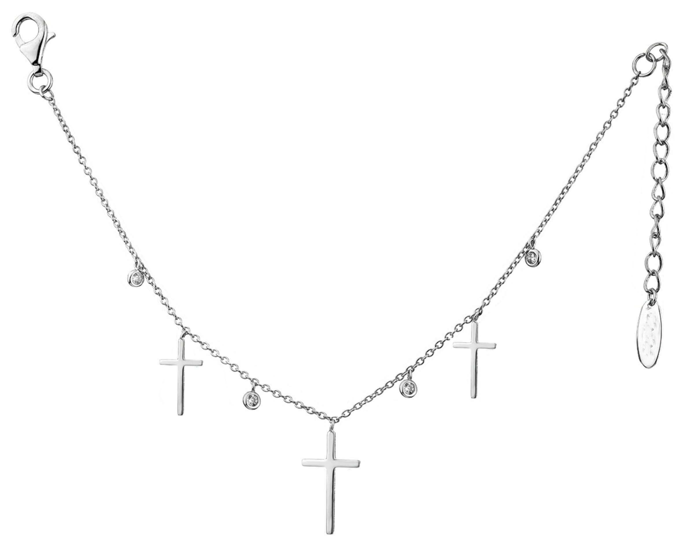 JVD Strieborný náhrdelník s krížikmi SVLN0143XH2BI40