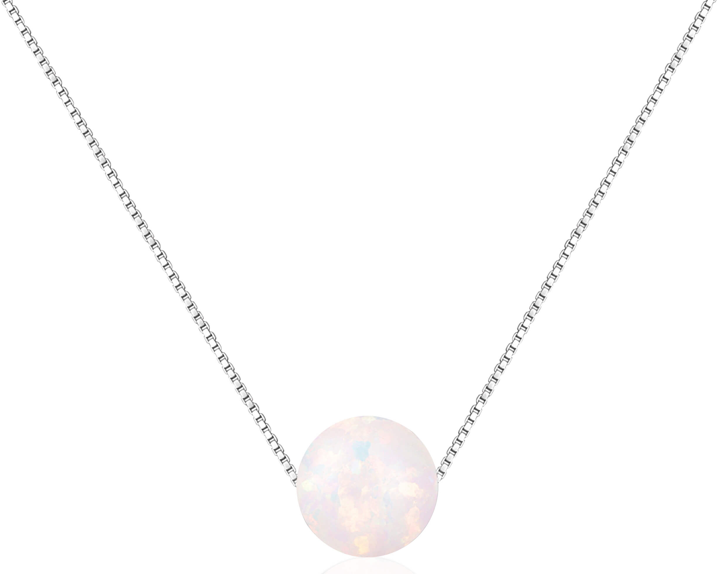 JVD -  Stříbrný náhrdelník s růžovým syntetickým opálem SVLN0166XF6O100