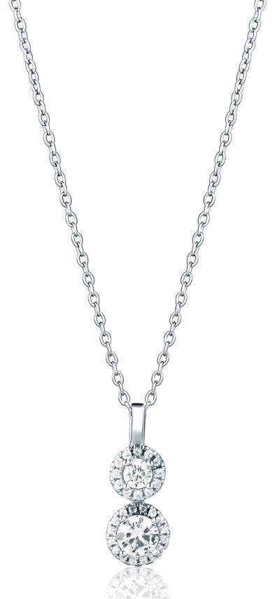 Levně JVD Třpytivý stříbrný náhrdelník SVLN0710S75BI45